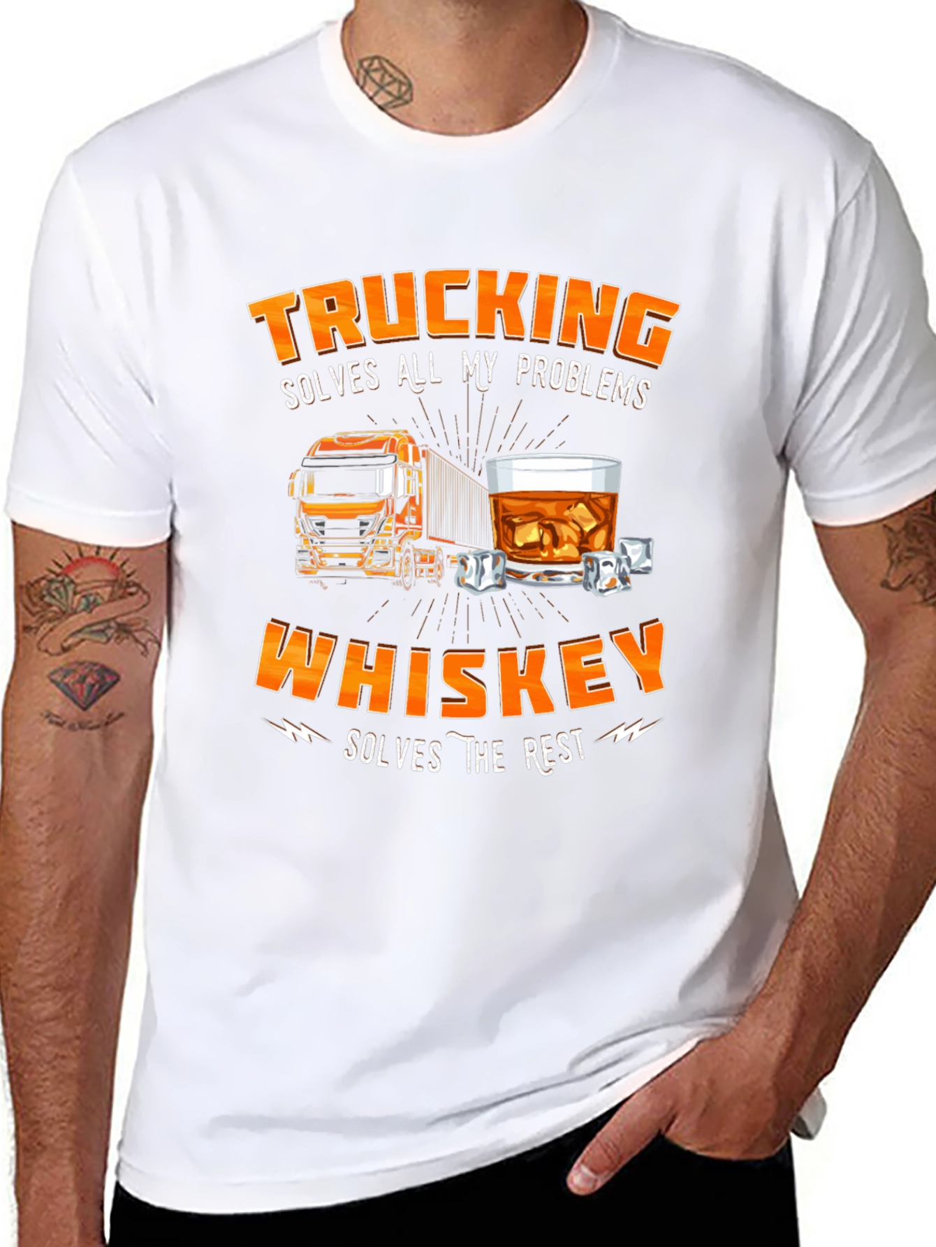 Trucking and Whiskey T-Shirt for Men