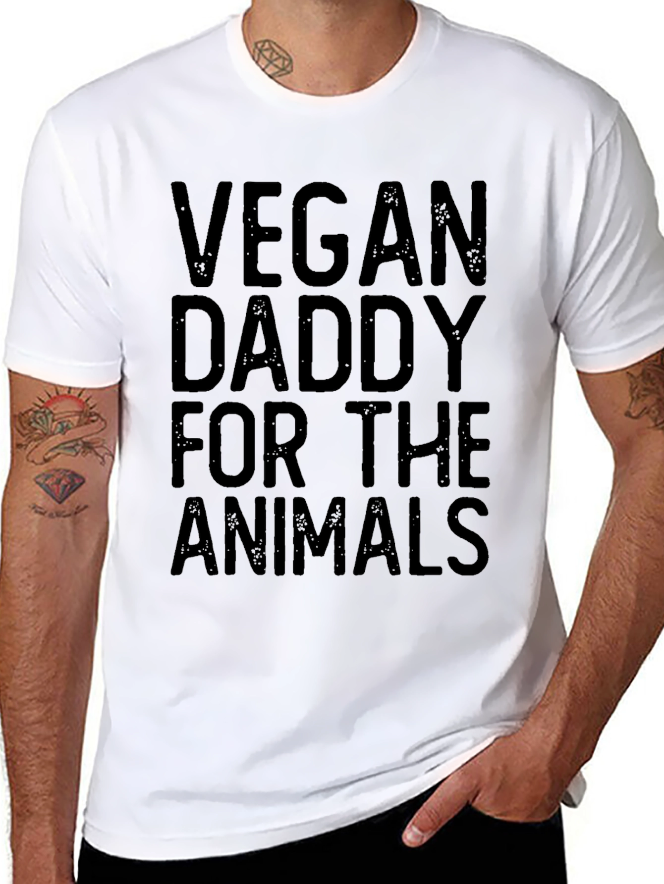Vegan Daddy for the Animals Black T-Shirt