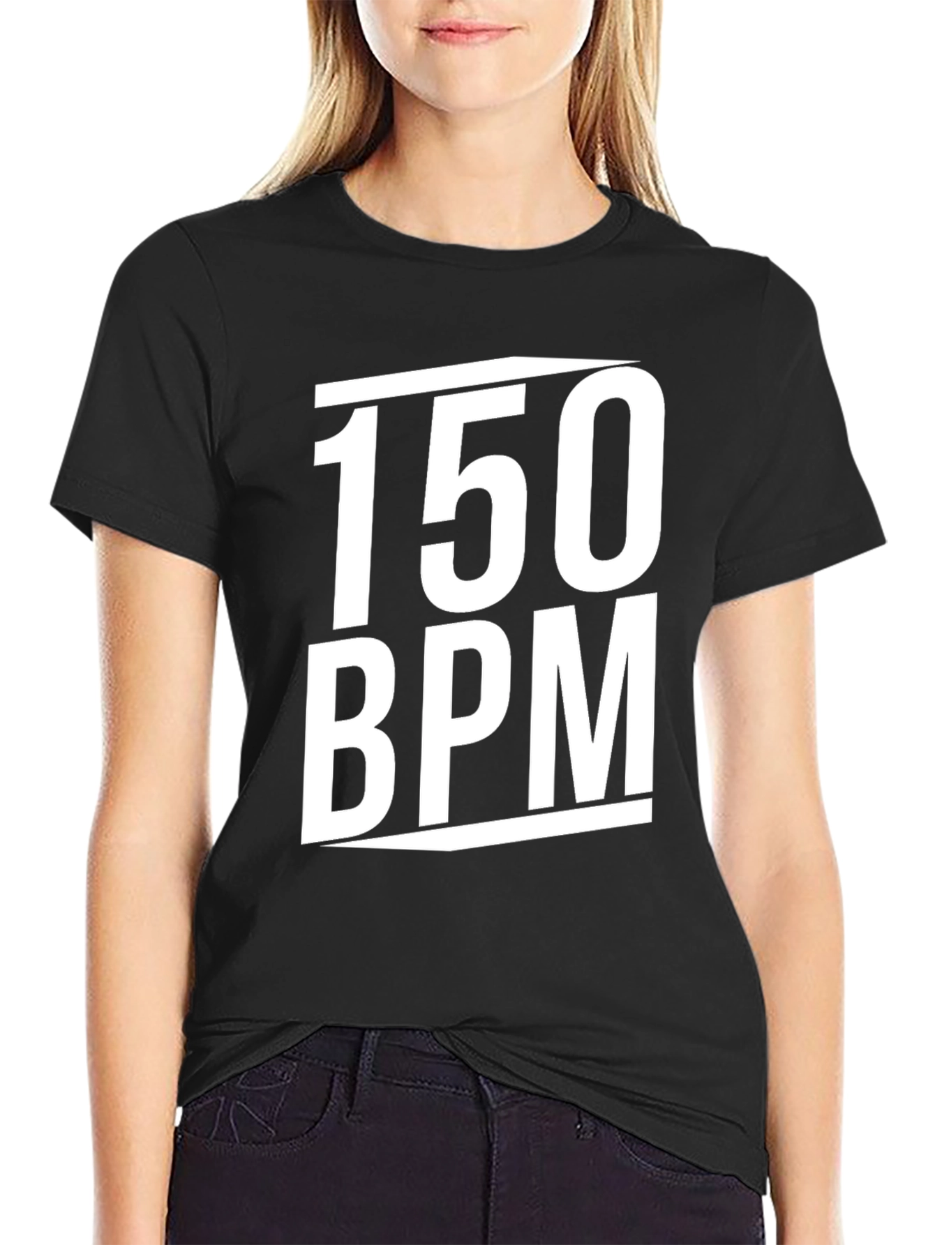 150 BPM Graphic T-Shirt - Black Crew Neck