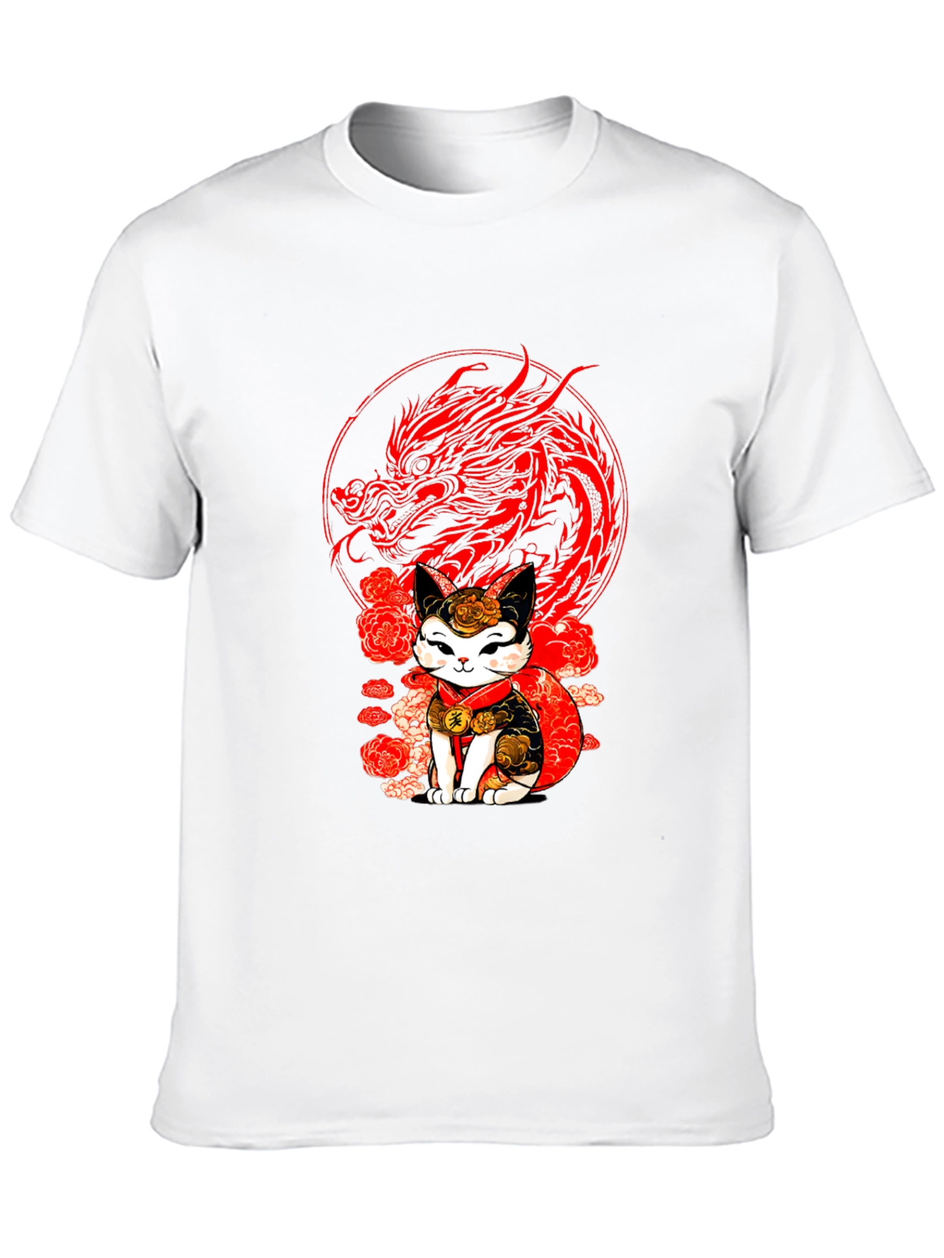 Lucky Cat & Dragon Graphic Tee