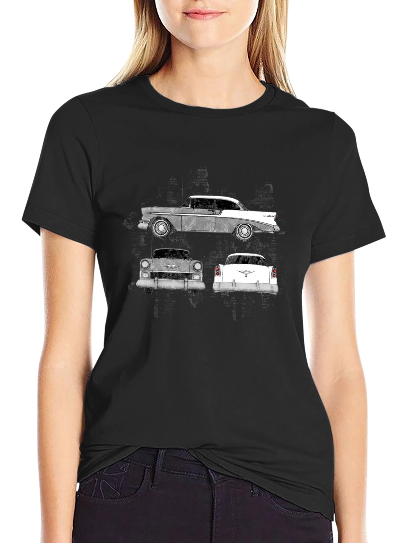 Classic Car Graphic Tee - Black Cotton