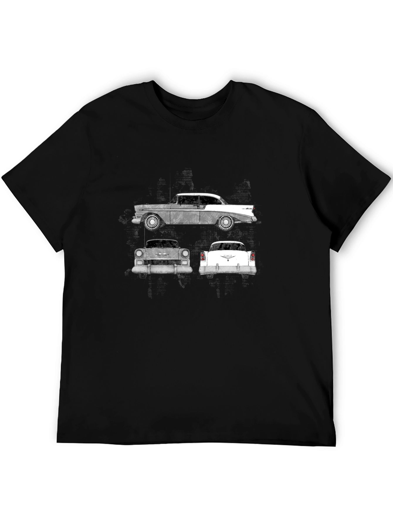 Classic Car Graphic Tee - Black Cotton