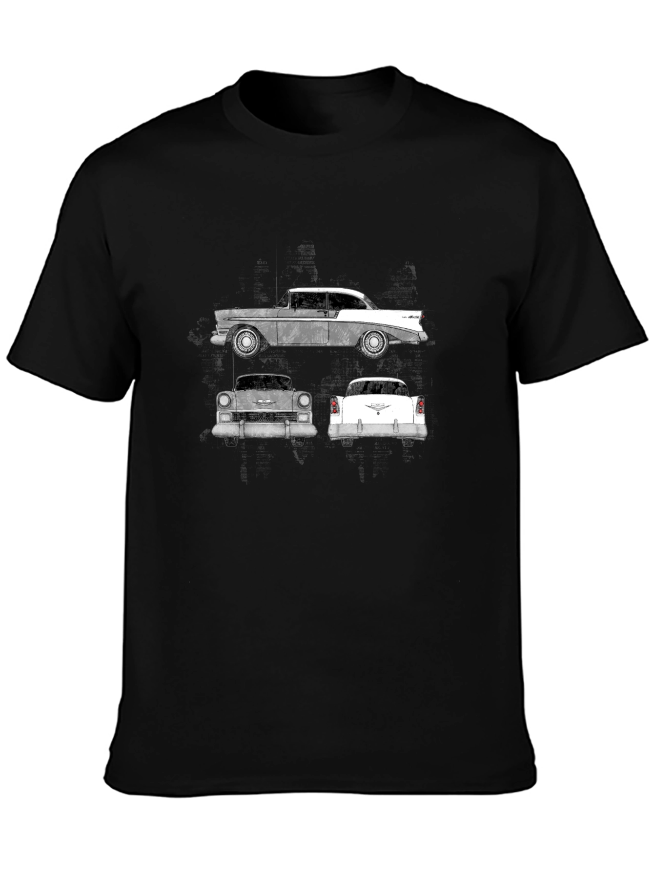 Classic Car Graphic Tee - Black Cotton