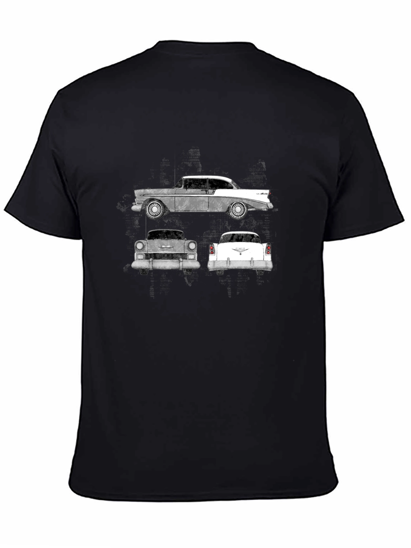 Classic Car Graphic Tee - Black Cotton