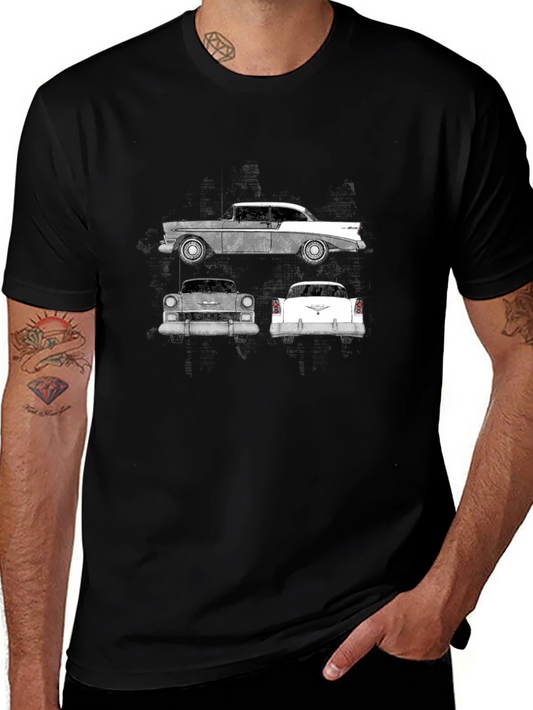 Classic Car Graphic Tee - Black Cotton
