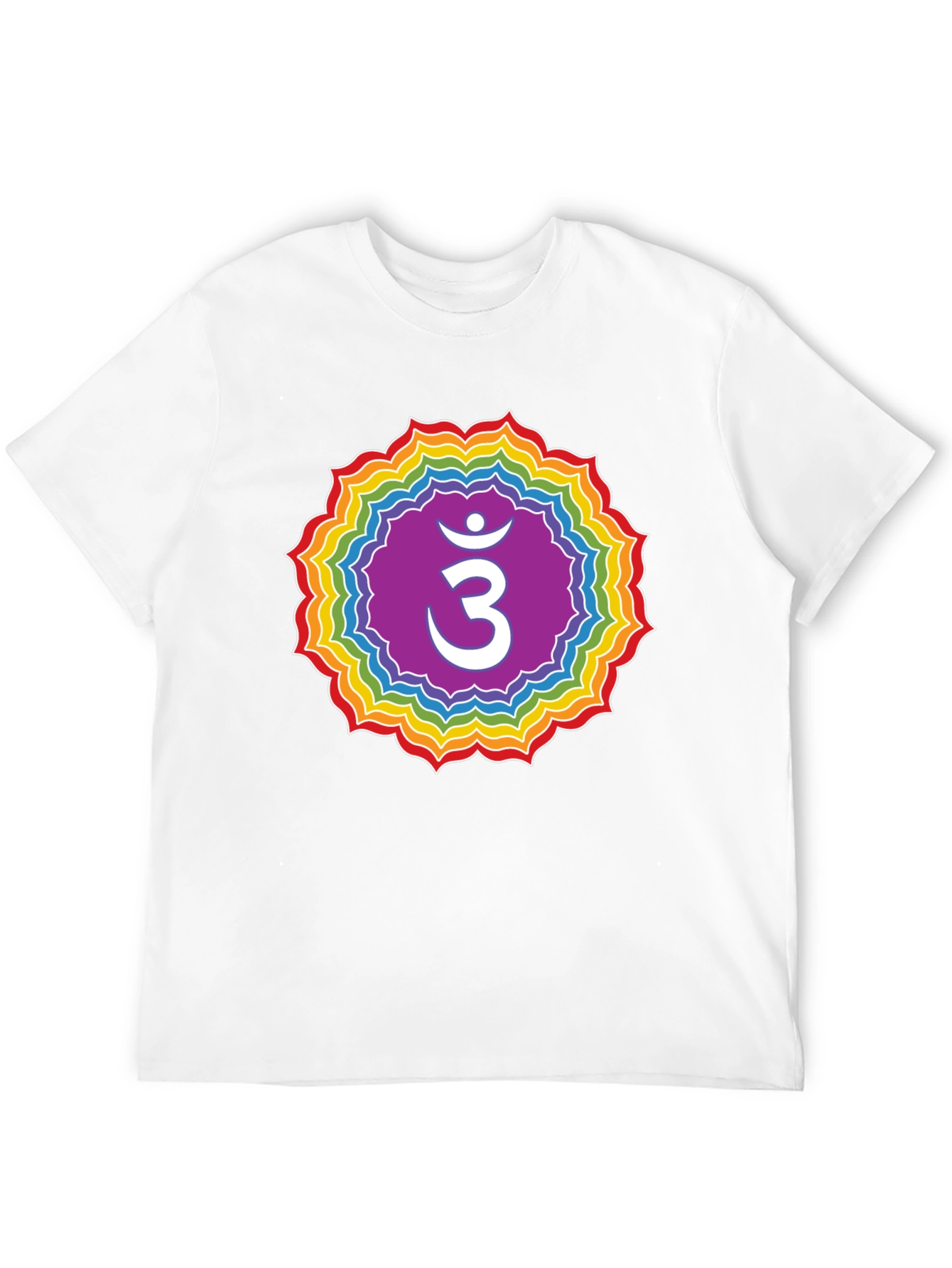 Crown Chakra T-Shirt - Rainbow Om Symbol Tee