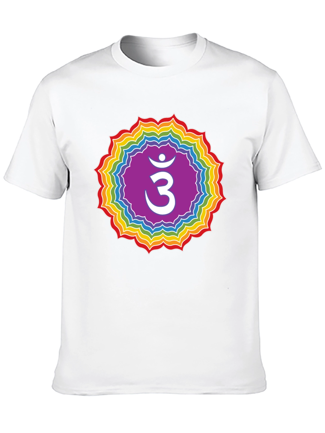 Crown Chakra T-Shirt - Rainbow Om Symbol Tee