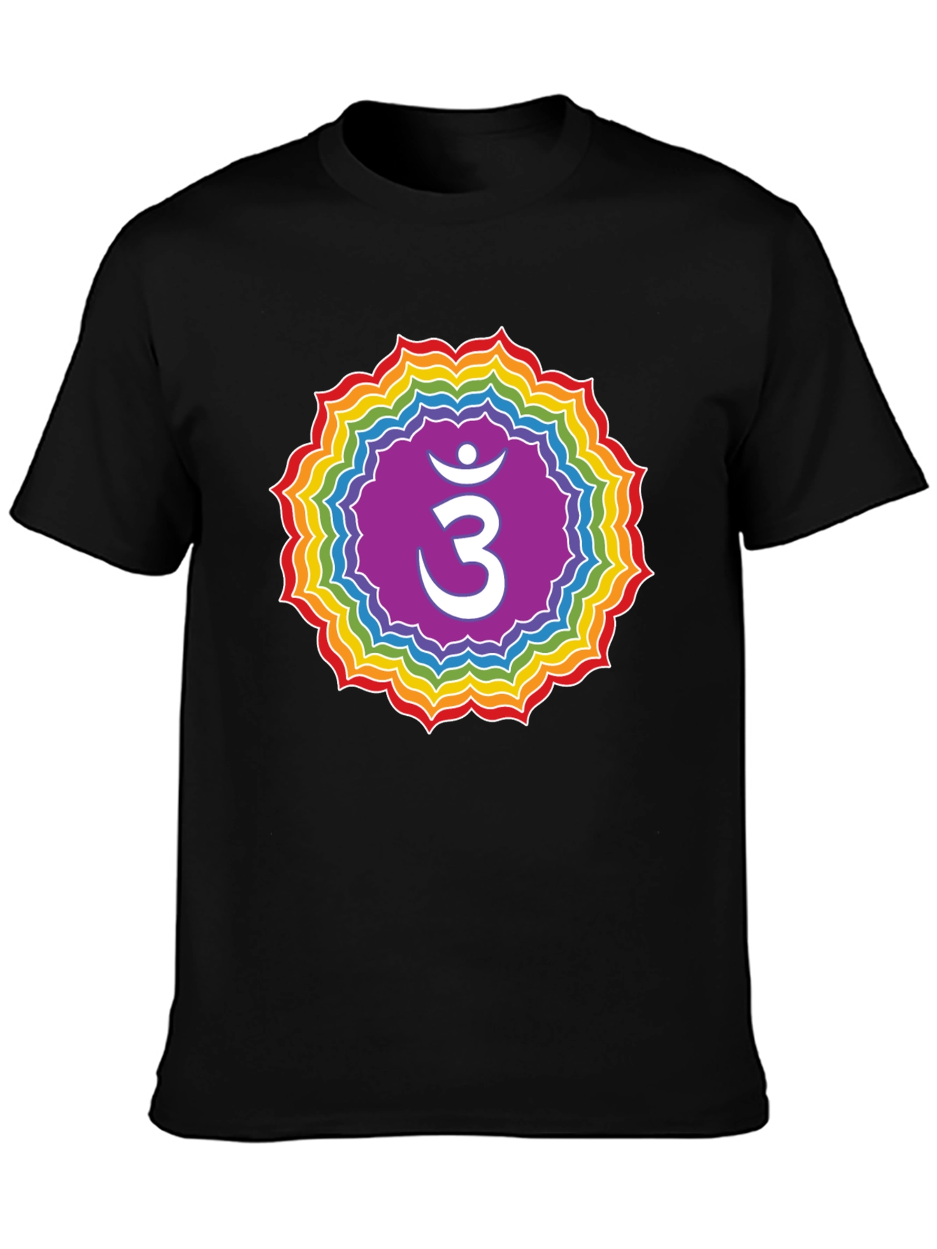 Crown Chakra T-Shirt - Rainbow Om Symbol Tee