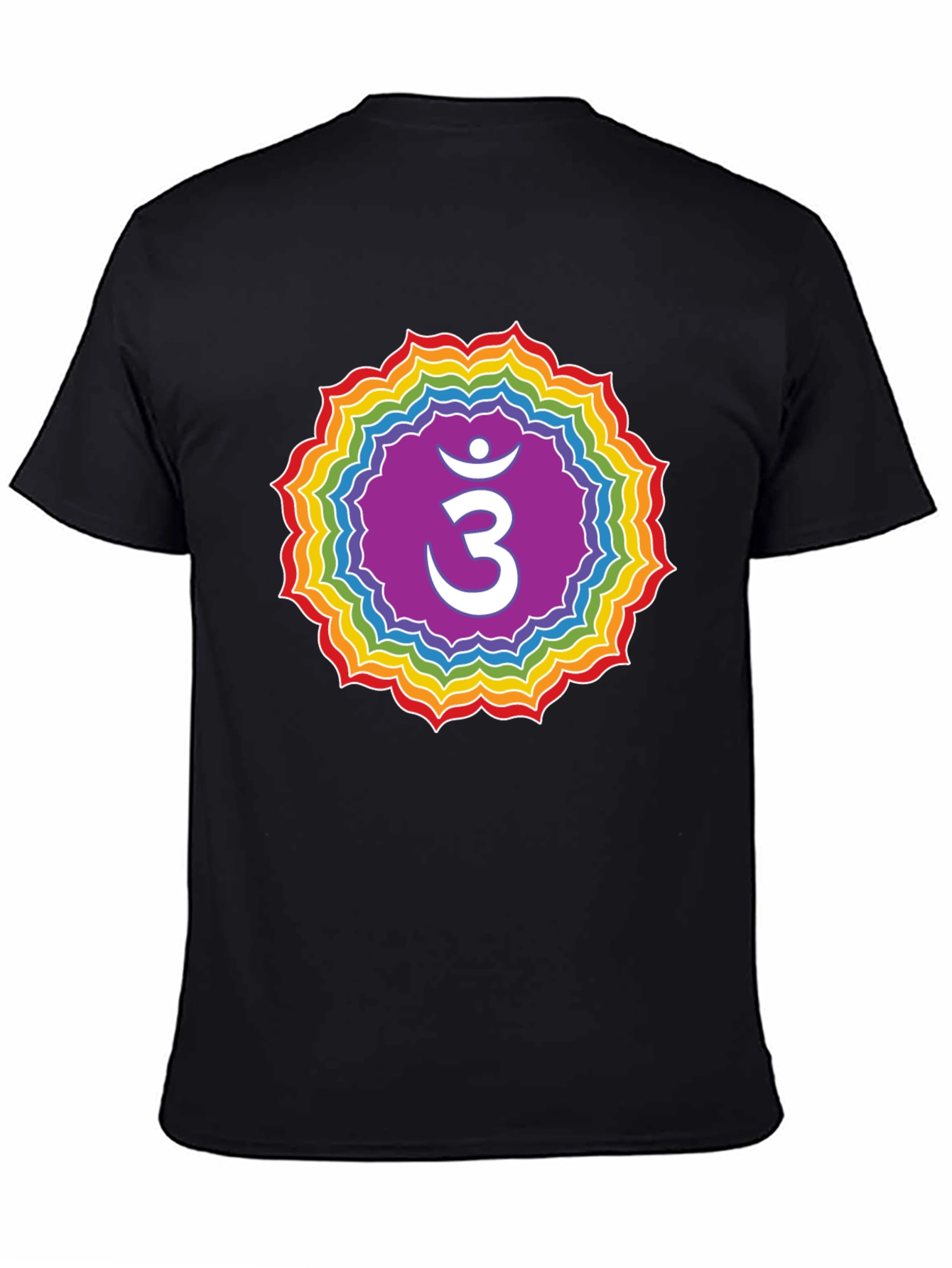 Crown Chakra T-Shirt - Rainbow Om Symbol Tee