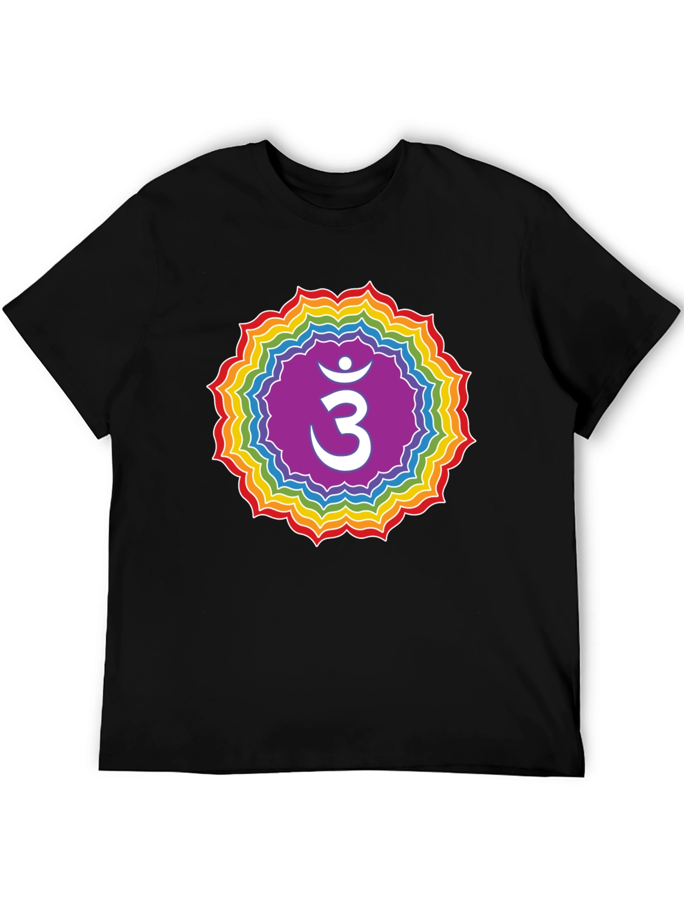 Crown Chakra T-Shirt - Rainbow Om Symbol Tee