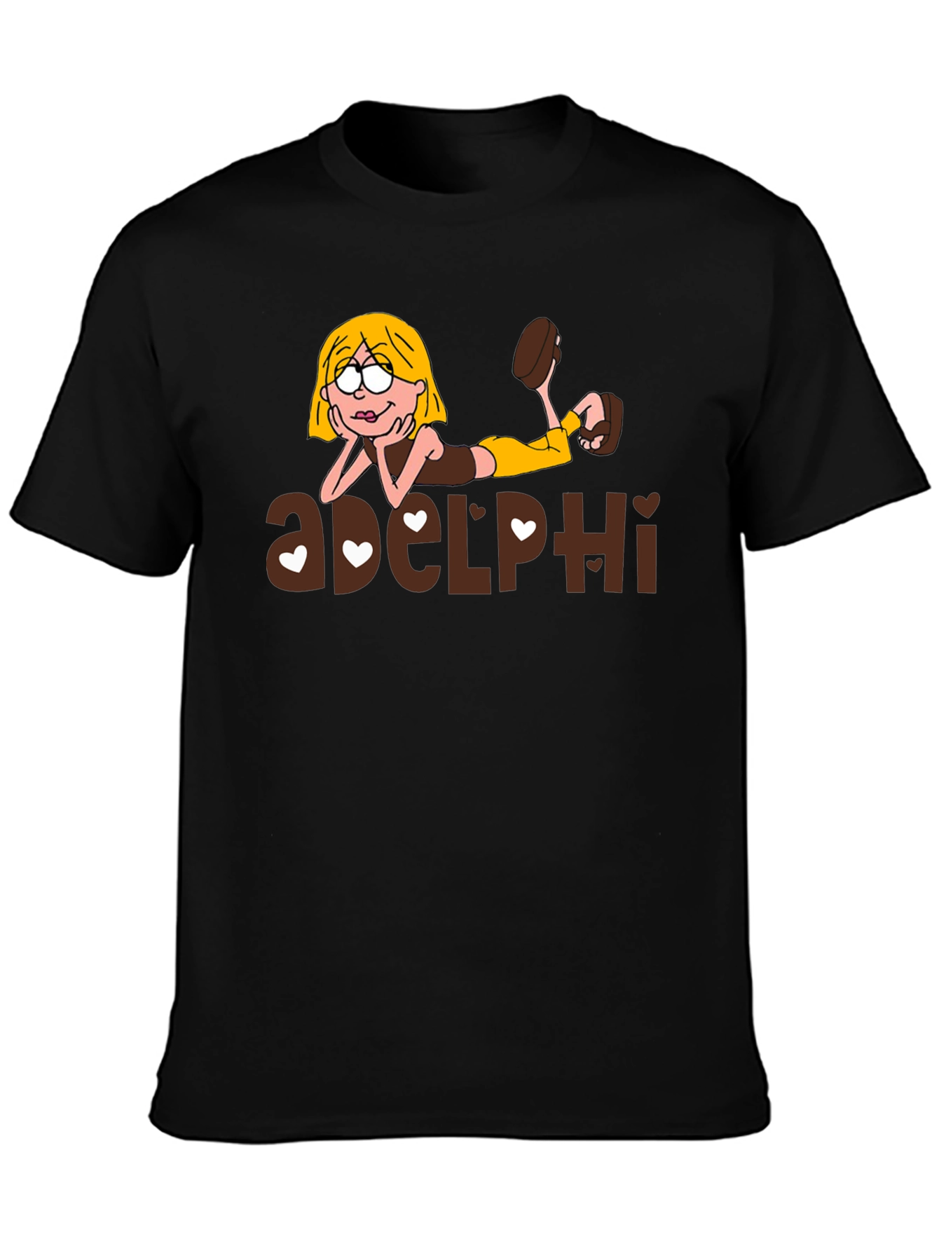 Cartoon Graphic T-Shirt: Girl & adelphi