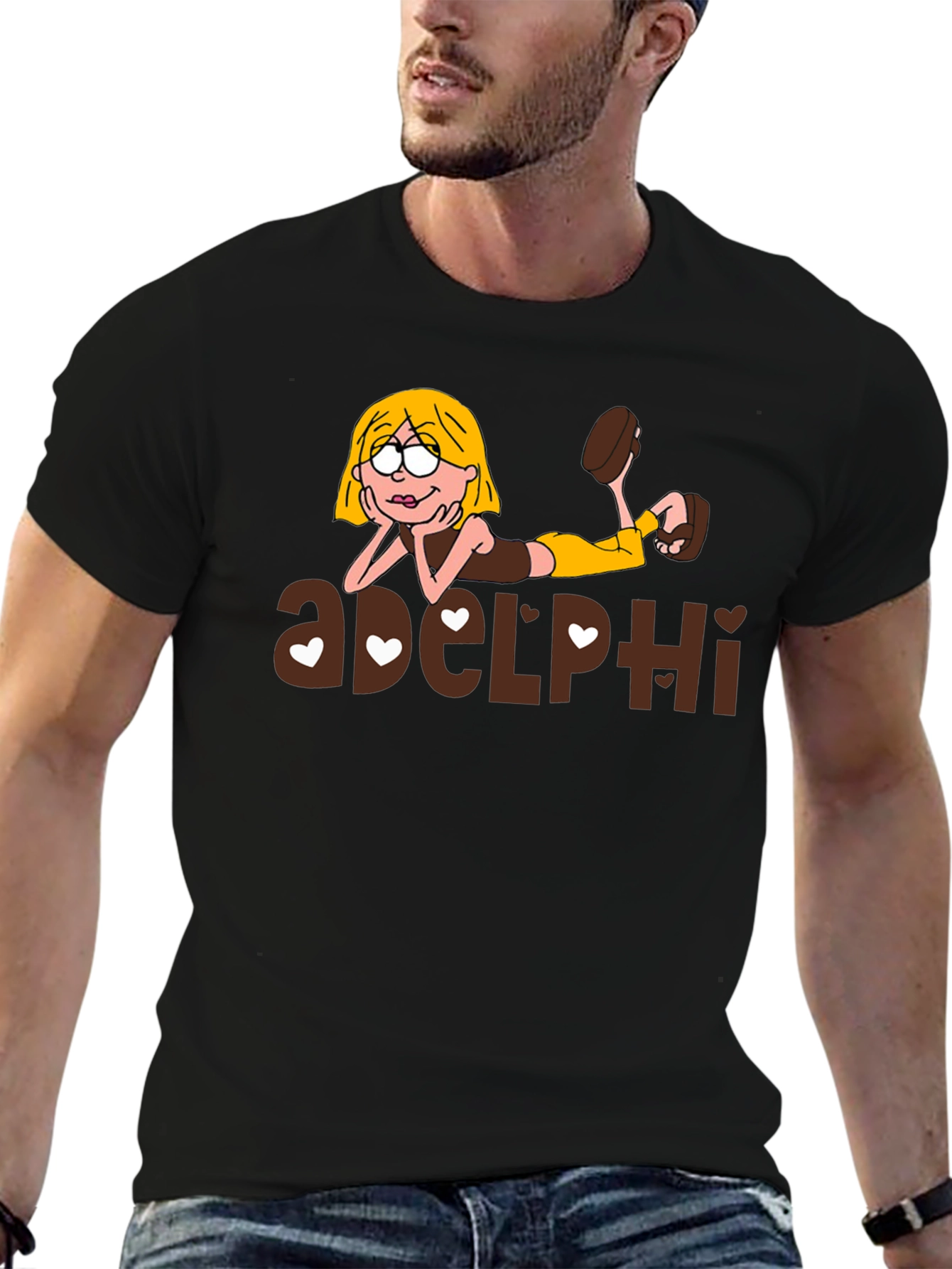 Cartoon Graphic T-Shirt: Girl & adelphi