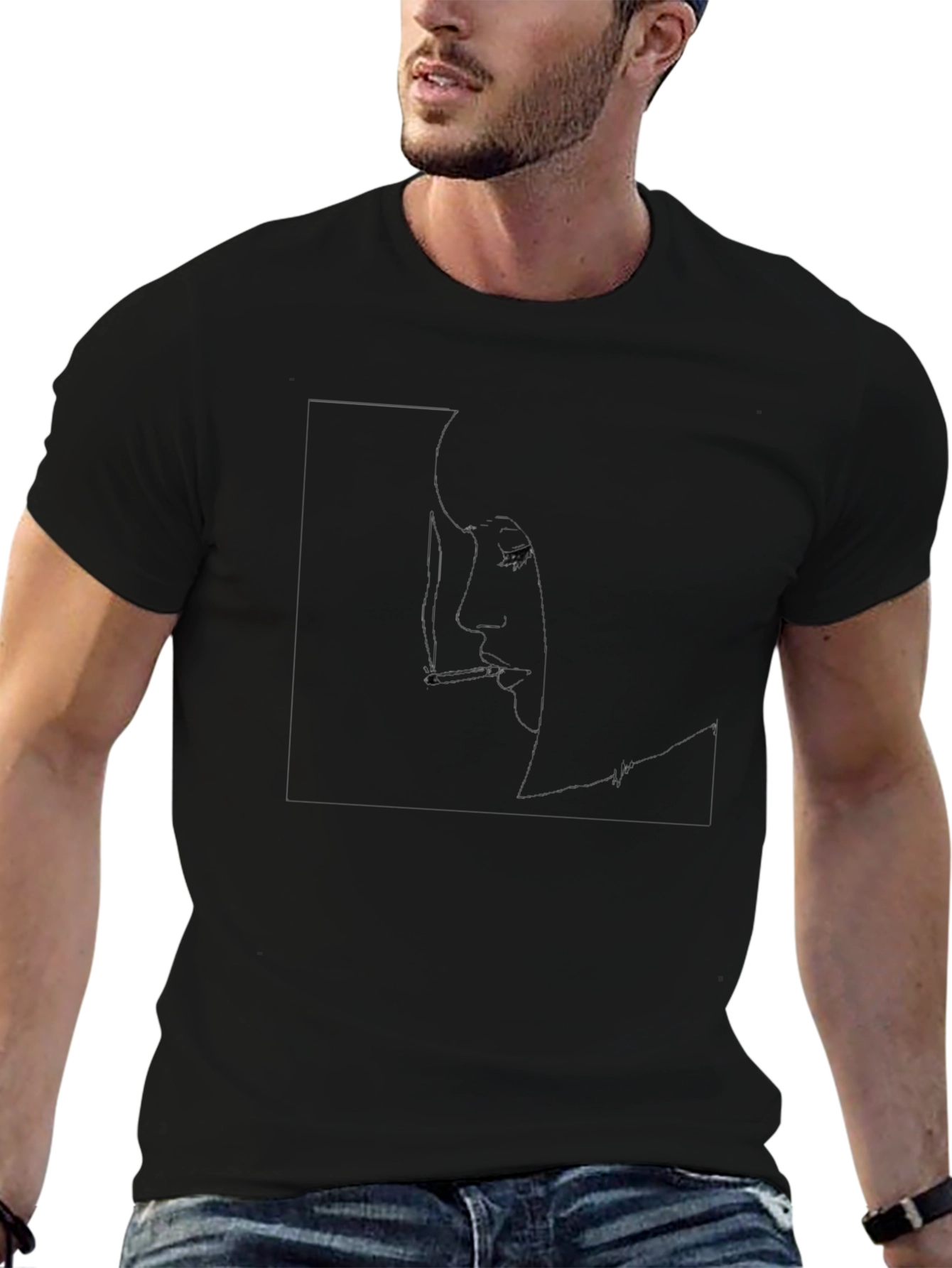 Mens Black Short Sleeve Graphic T-Shirt