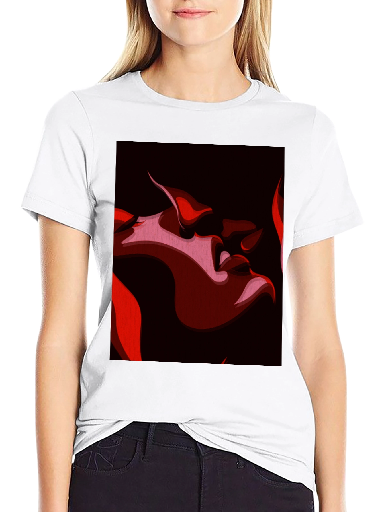Passionate Kiss Graphic Tee - Black