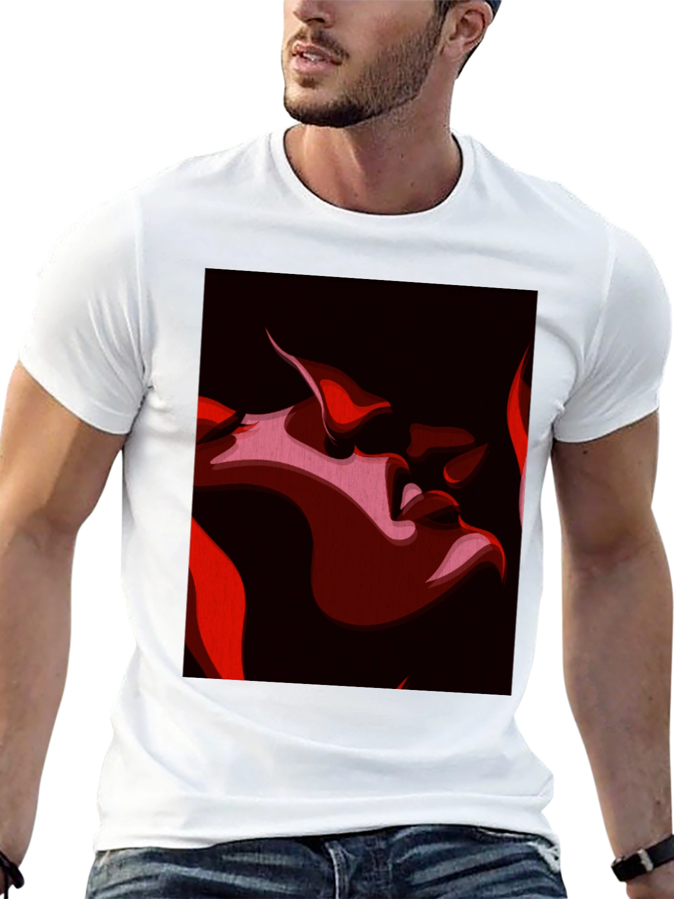 Passionate Kiss Graphic Tee - Black