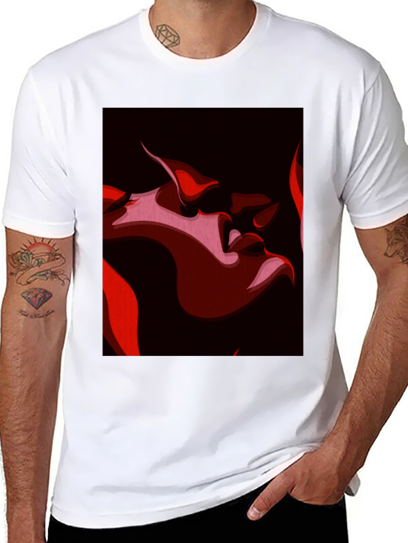 Passionate Kiss Graphic Tee - Black