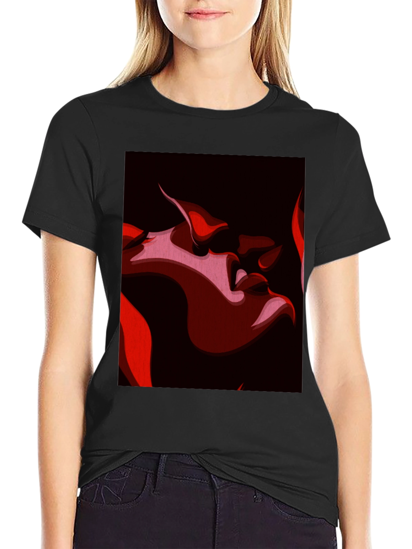 Passionate Kiss Graphic Tee - Black