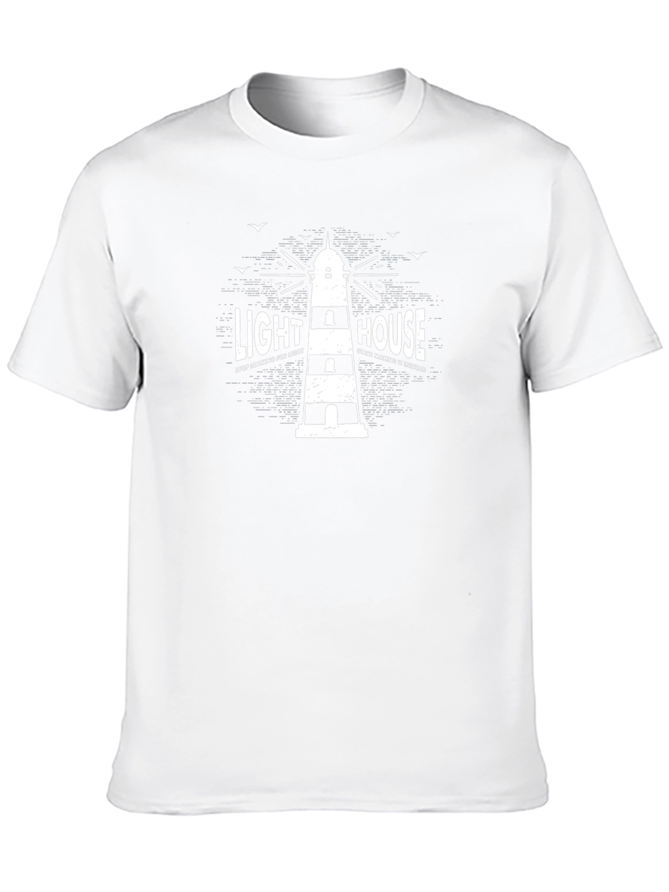 Lighthouse Graphic Print Crew Neck T-Shirt