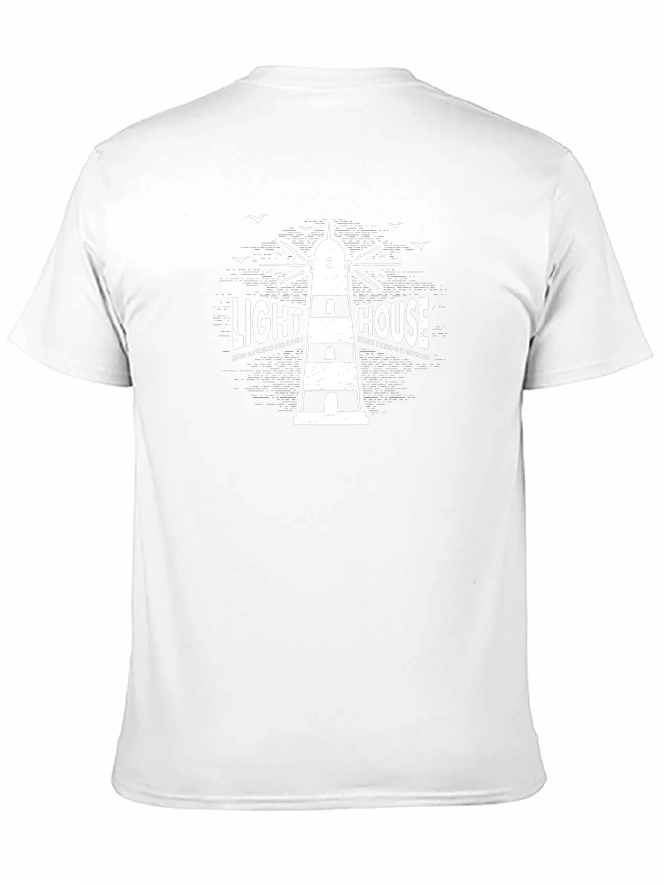 Lighthouse Graphic Print Crew Neck T-Shirt