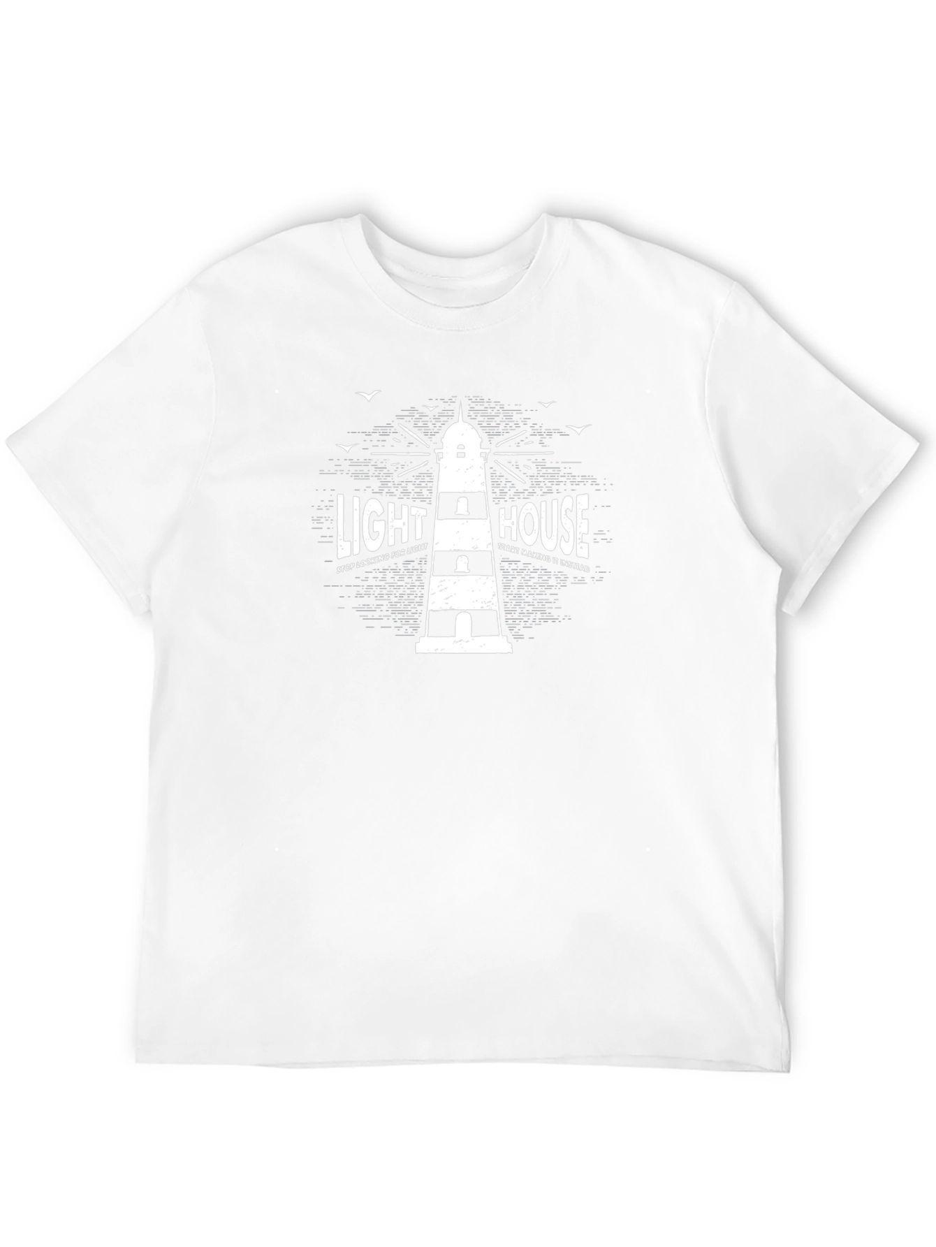 Lighthouse Graphic Print Crew Neck T-Shirt