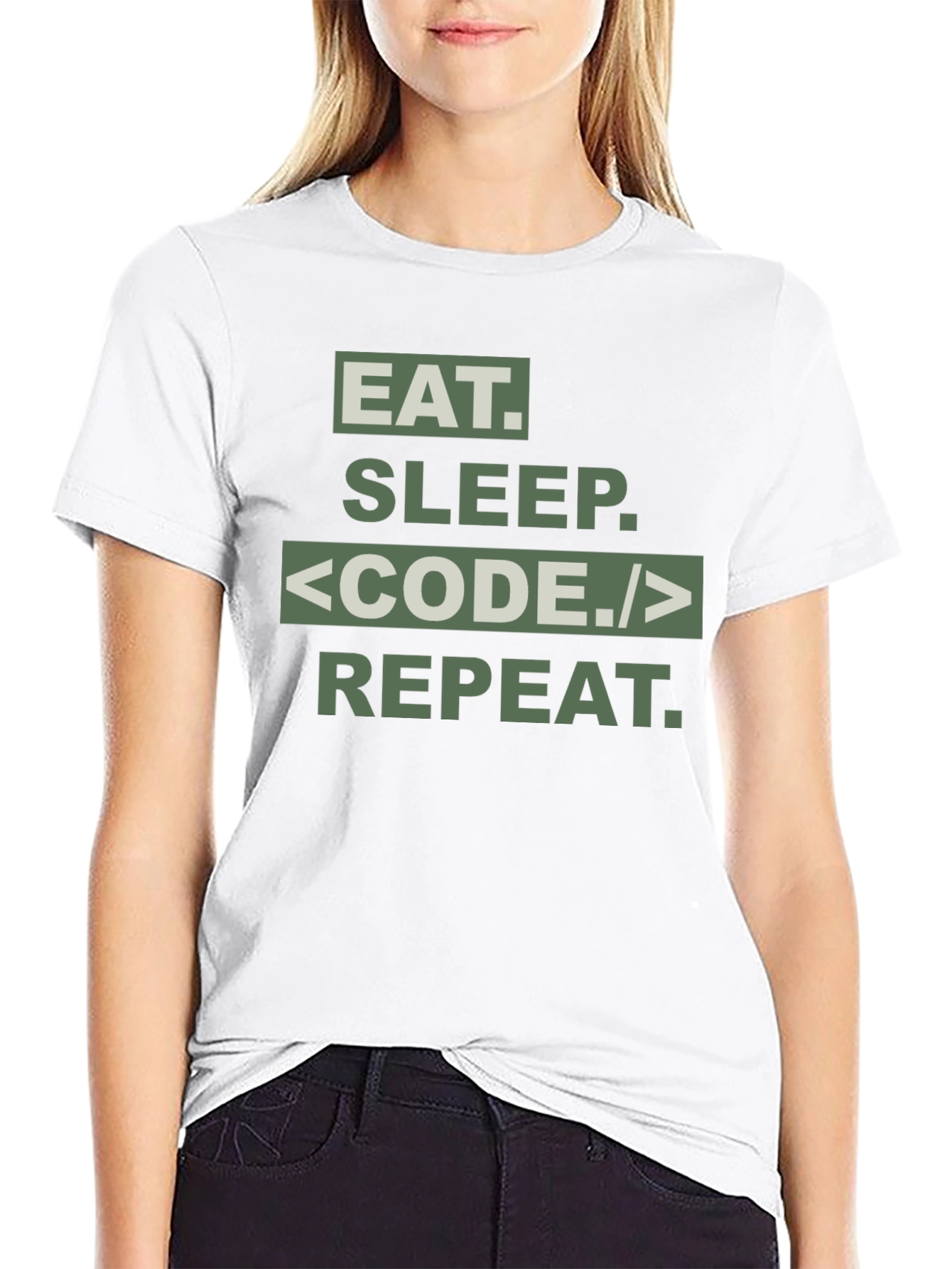 Eat Sleep Code Repeat Black T-Shirt