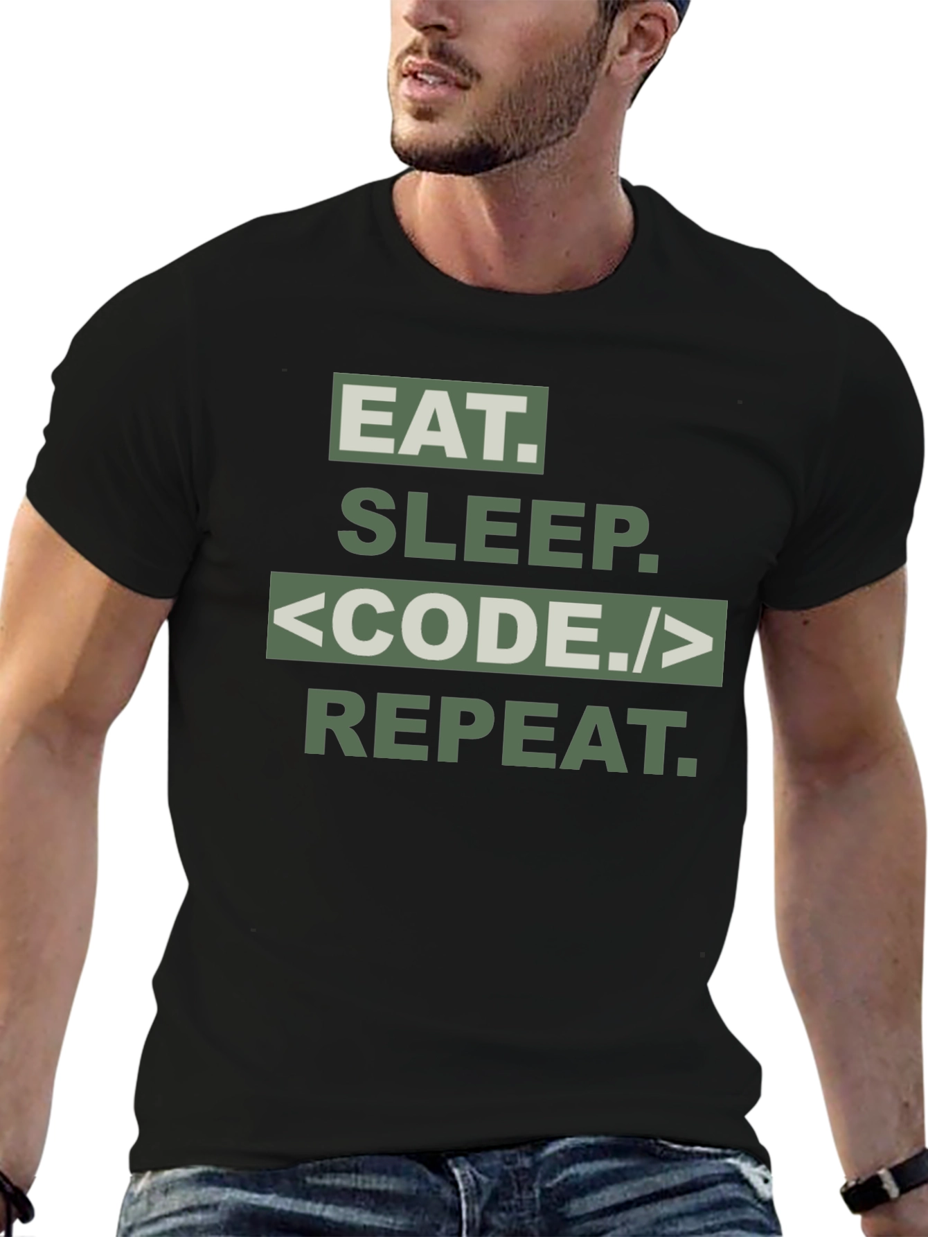 Eat Sleep Code Repeat Black T-Shirt