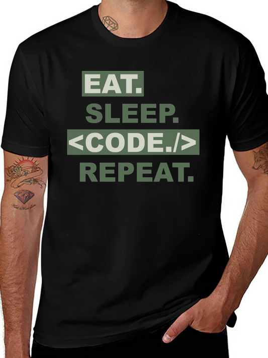 Eat Sleep Code Repeat Black T-Shirt