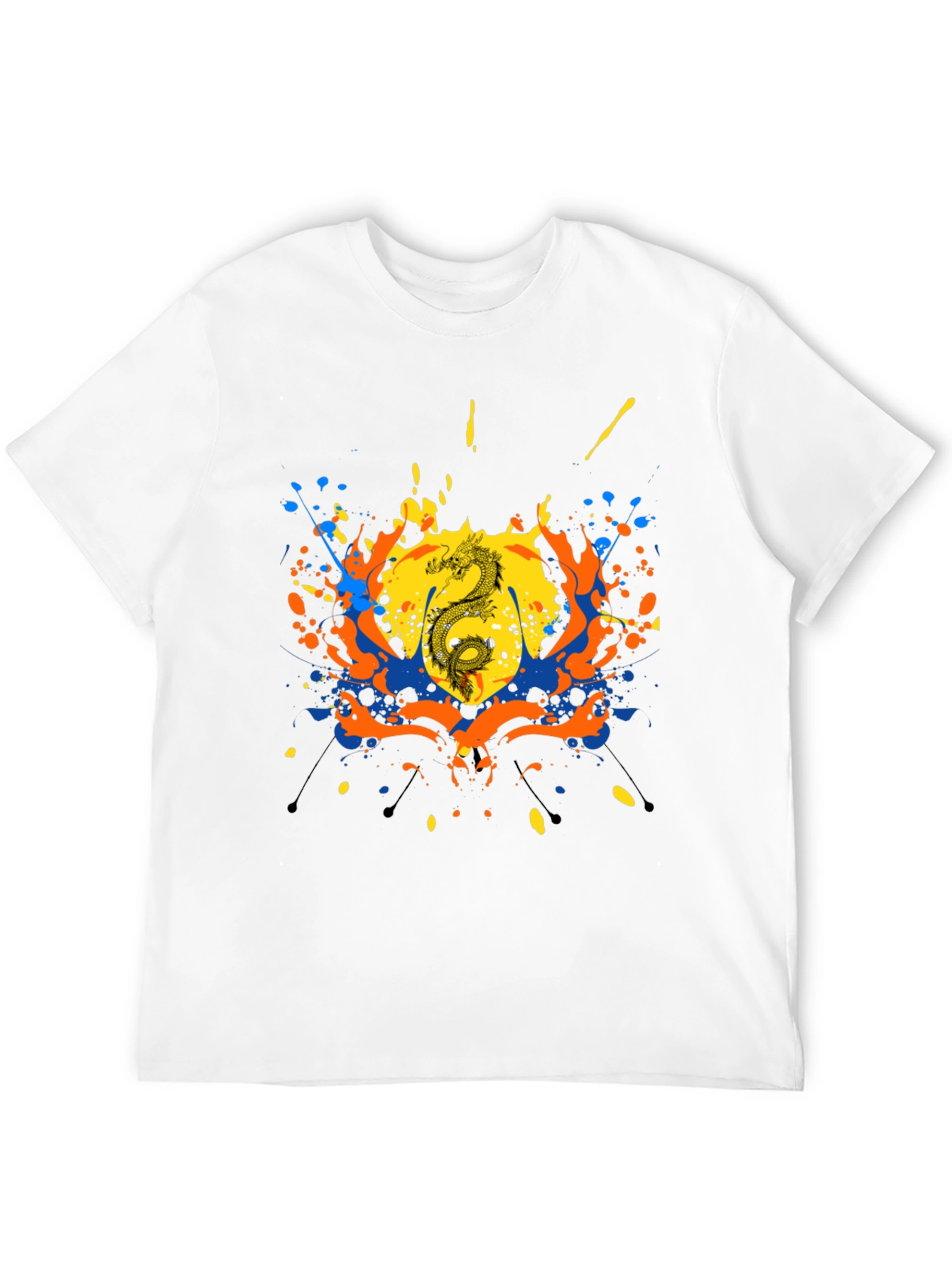 Dragon Splatter Graphic Black T-Shirt