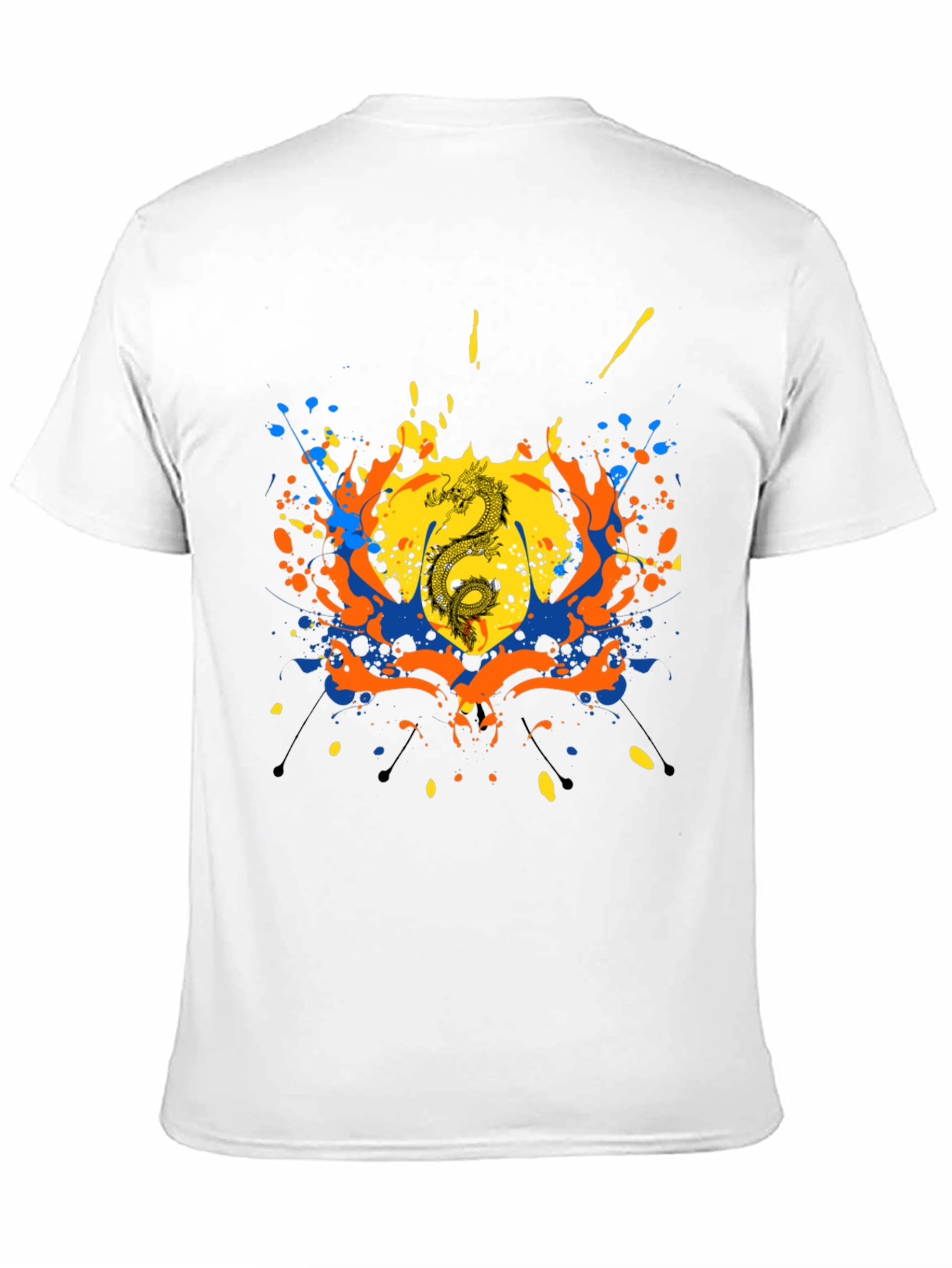 Dragon Splatter Graphic Black T-Shirt