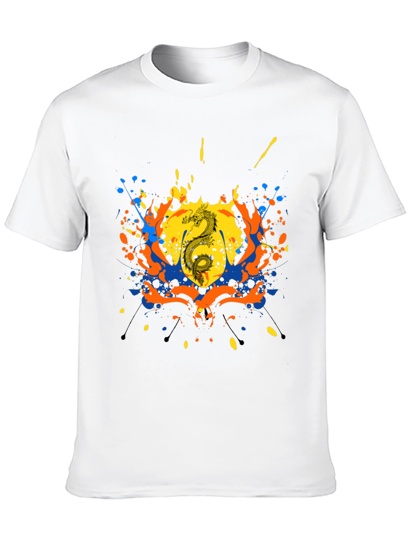 Dragon Splatter Graphic Black T-Shirt