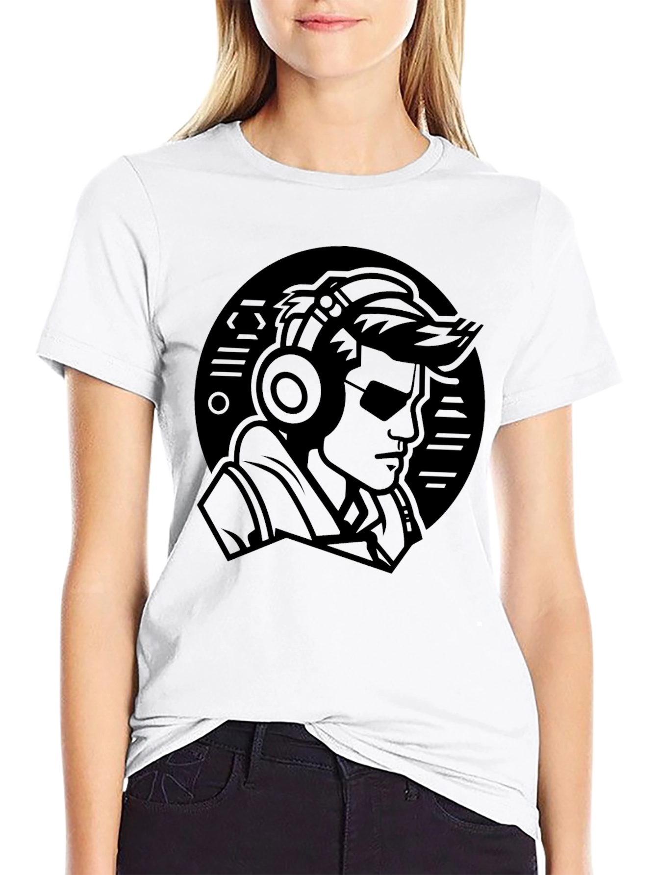 Cool DJ Graphic Tee - Black Cotton T-Shirt