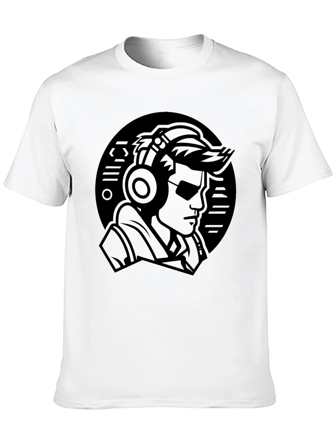 Cool DJ Graphic Tee - Black Cotton T-Shirt