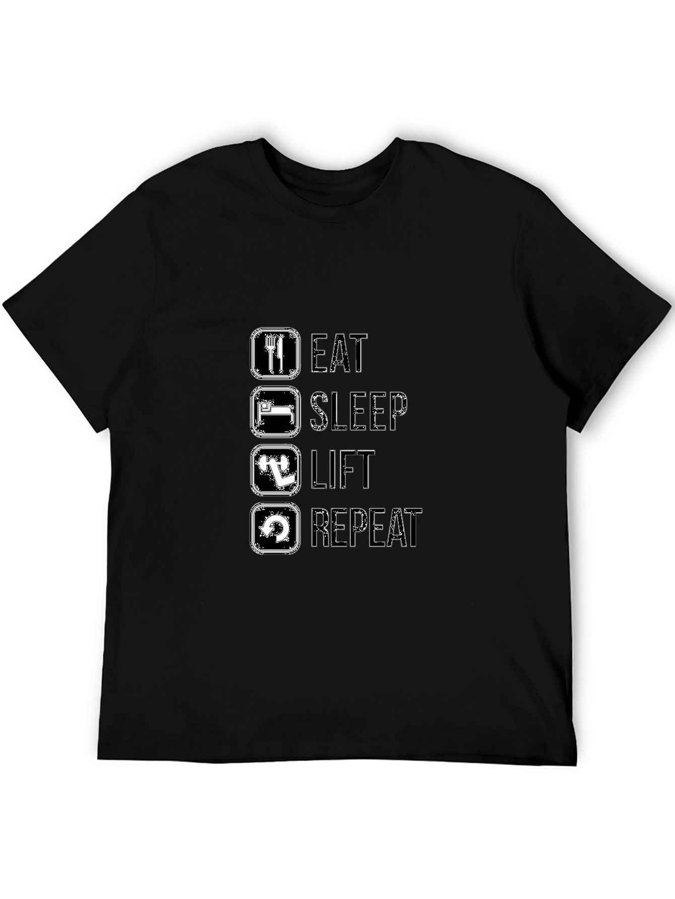 Eat Sleep Lift Repeat Black T-Shirt