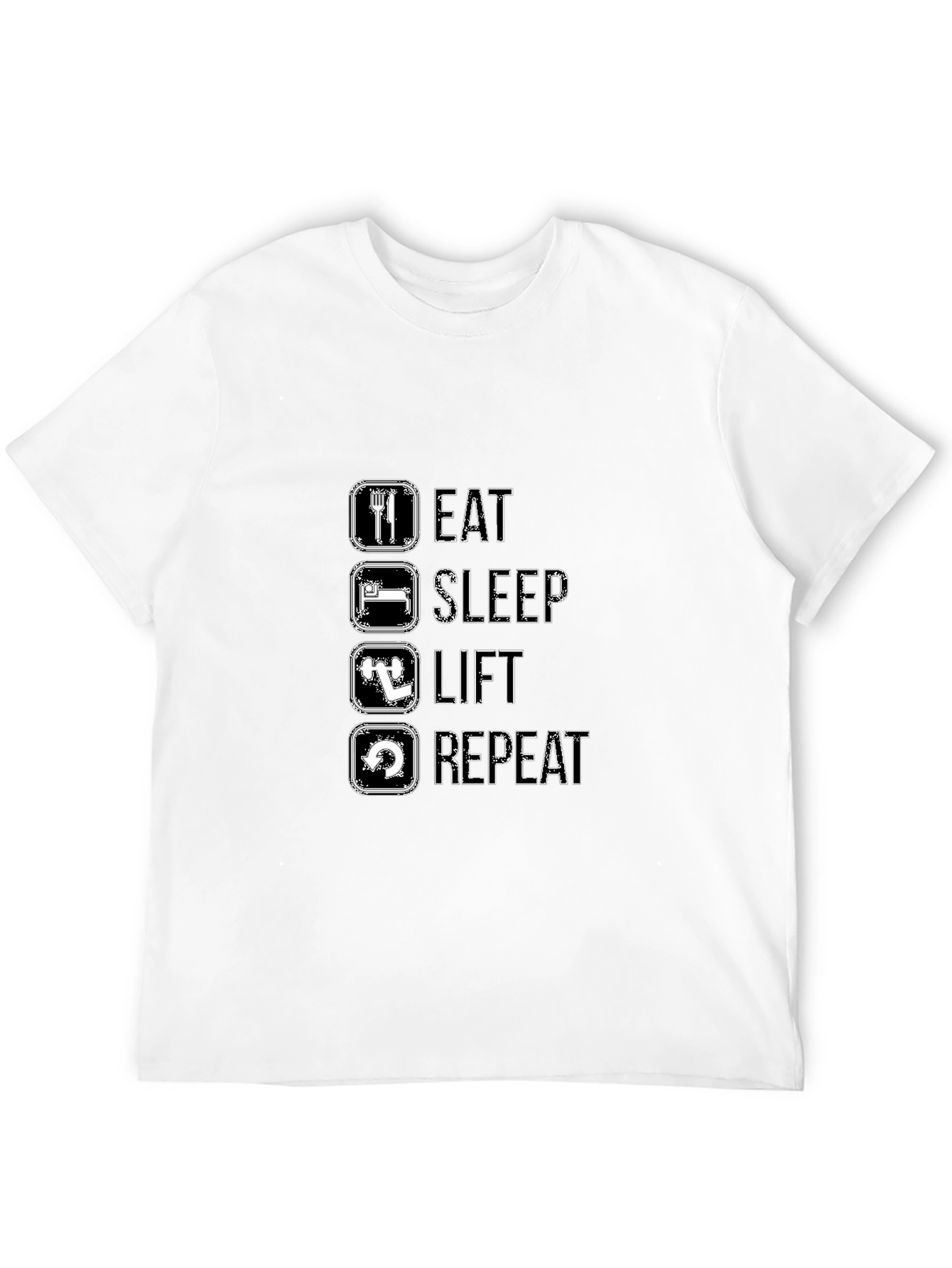 Eat Sleep Lift Repeat Black T-Shirt
