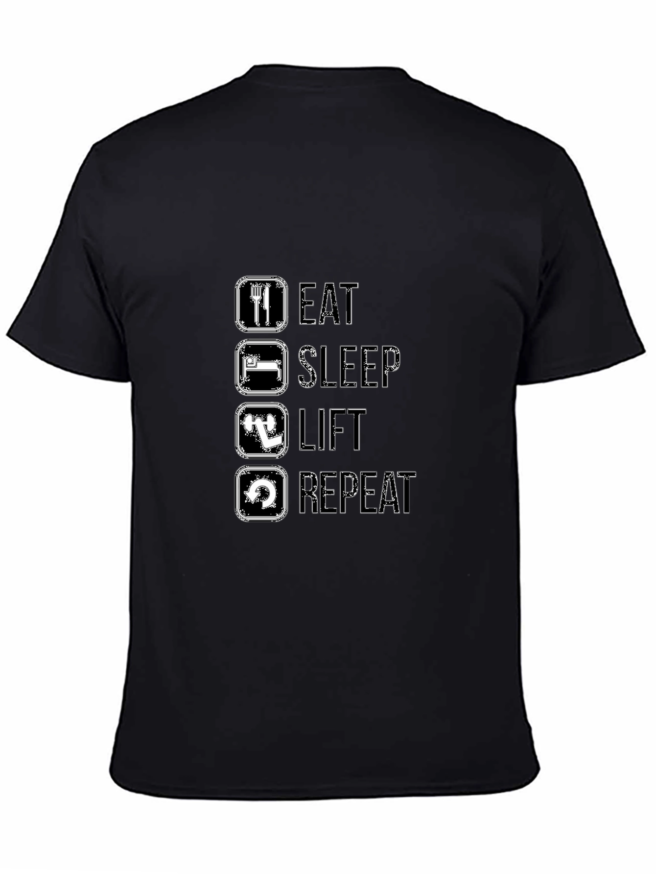 Eat Sleep Lift Repeat Black T-Shirt