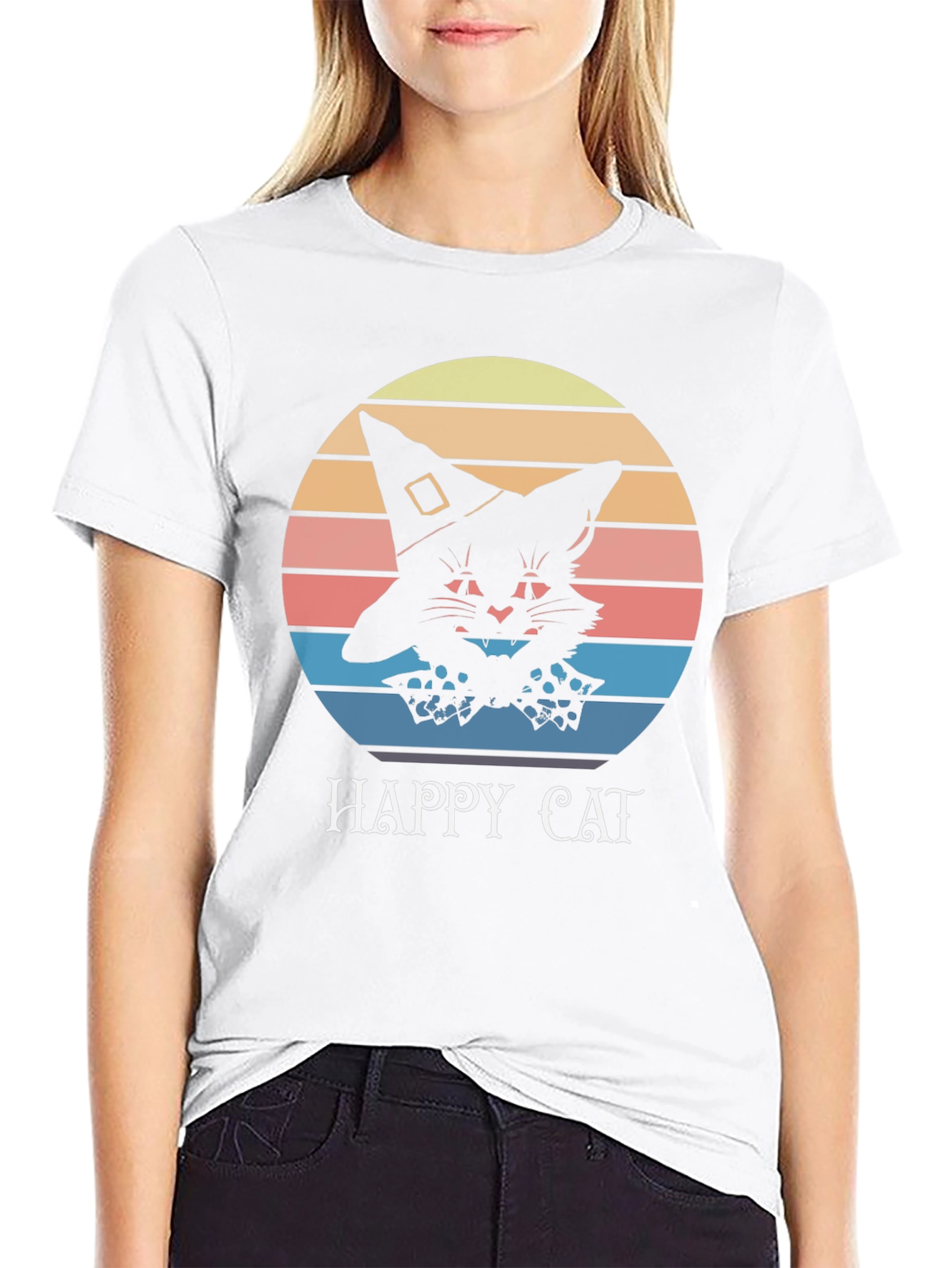 Happy Cat Halloween T-Shirt - Witch Hat