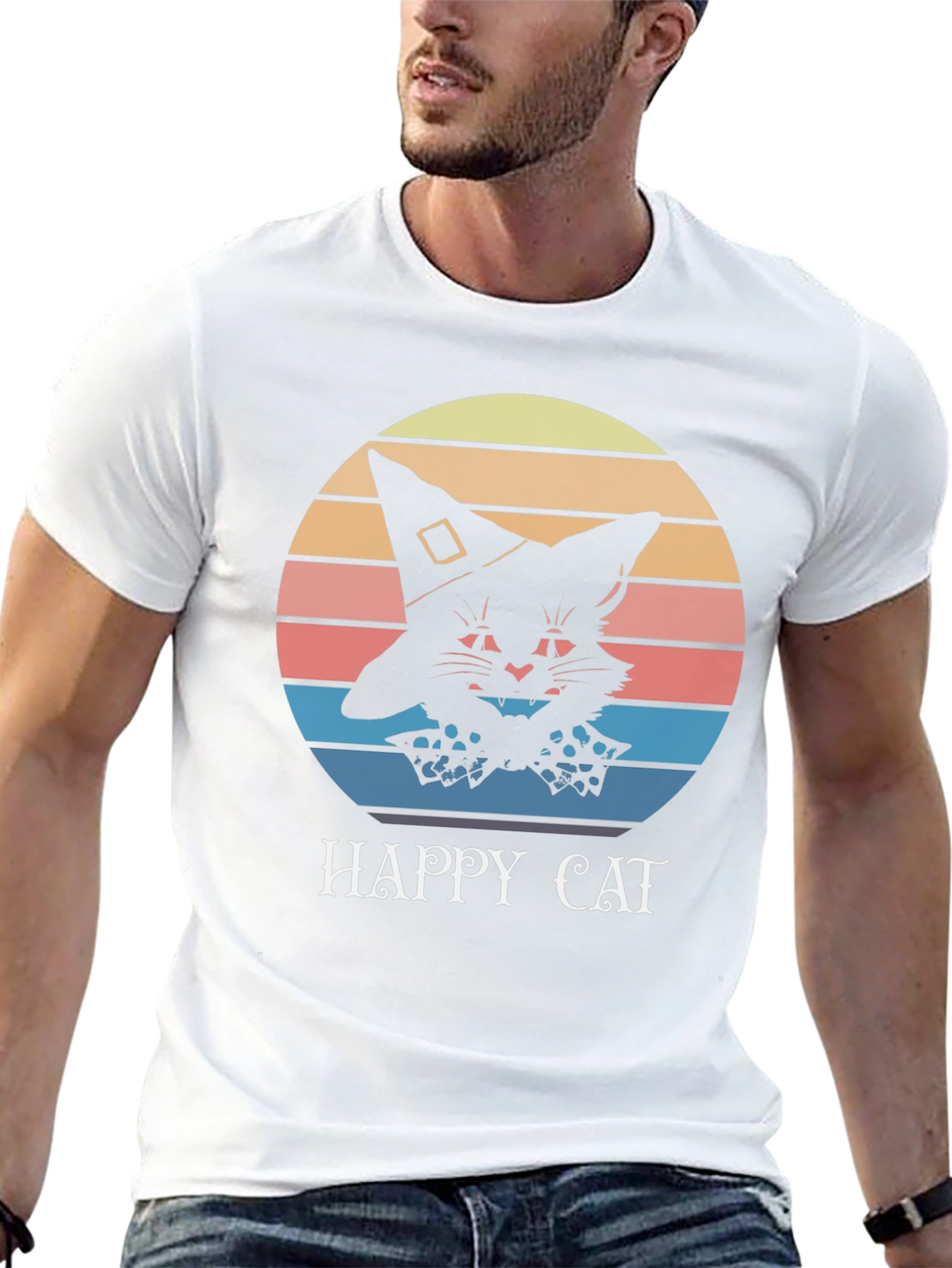 Happy Cat Halloween T-Shirt - Witch Hat