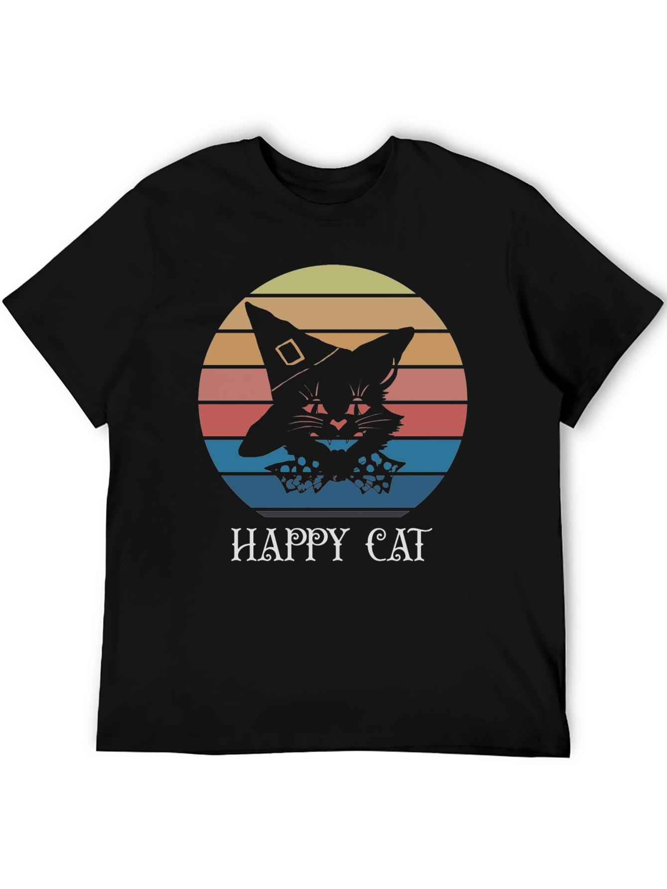 Happy Cat Halloween T-Shirt - Witch Hat