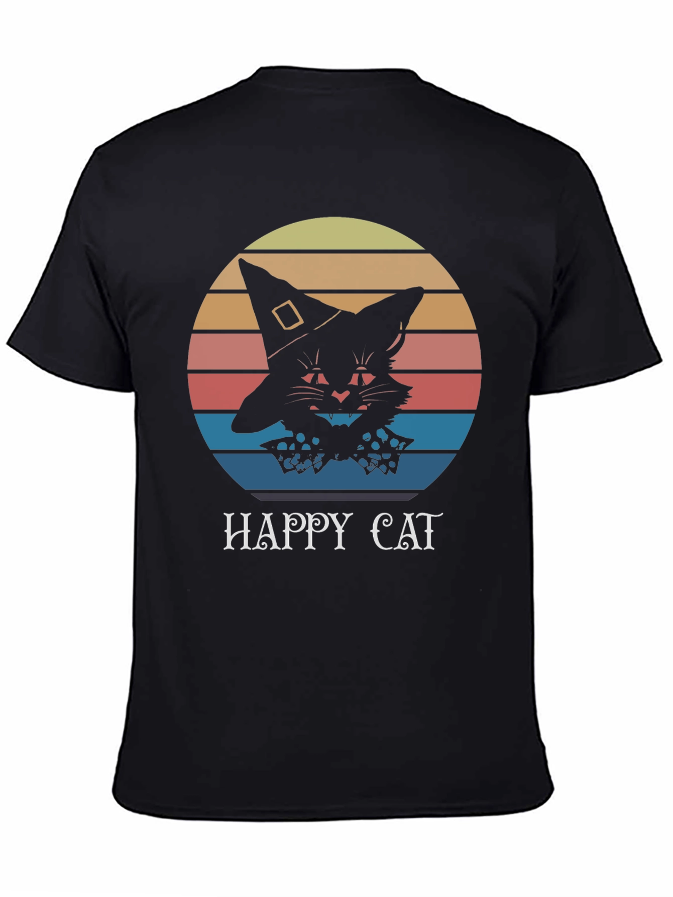 Happy Cat Halloween T-Shirt - Witch Hat