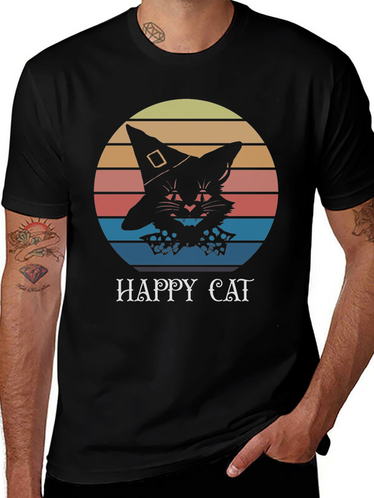 Happy Cat Halloween T-Shirt - Witch Hat