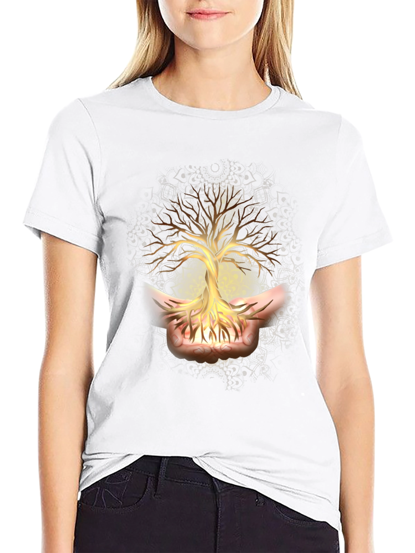 Tree of Life Graphic Tee - Black Cotton Shirt