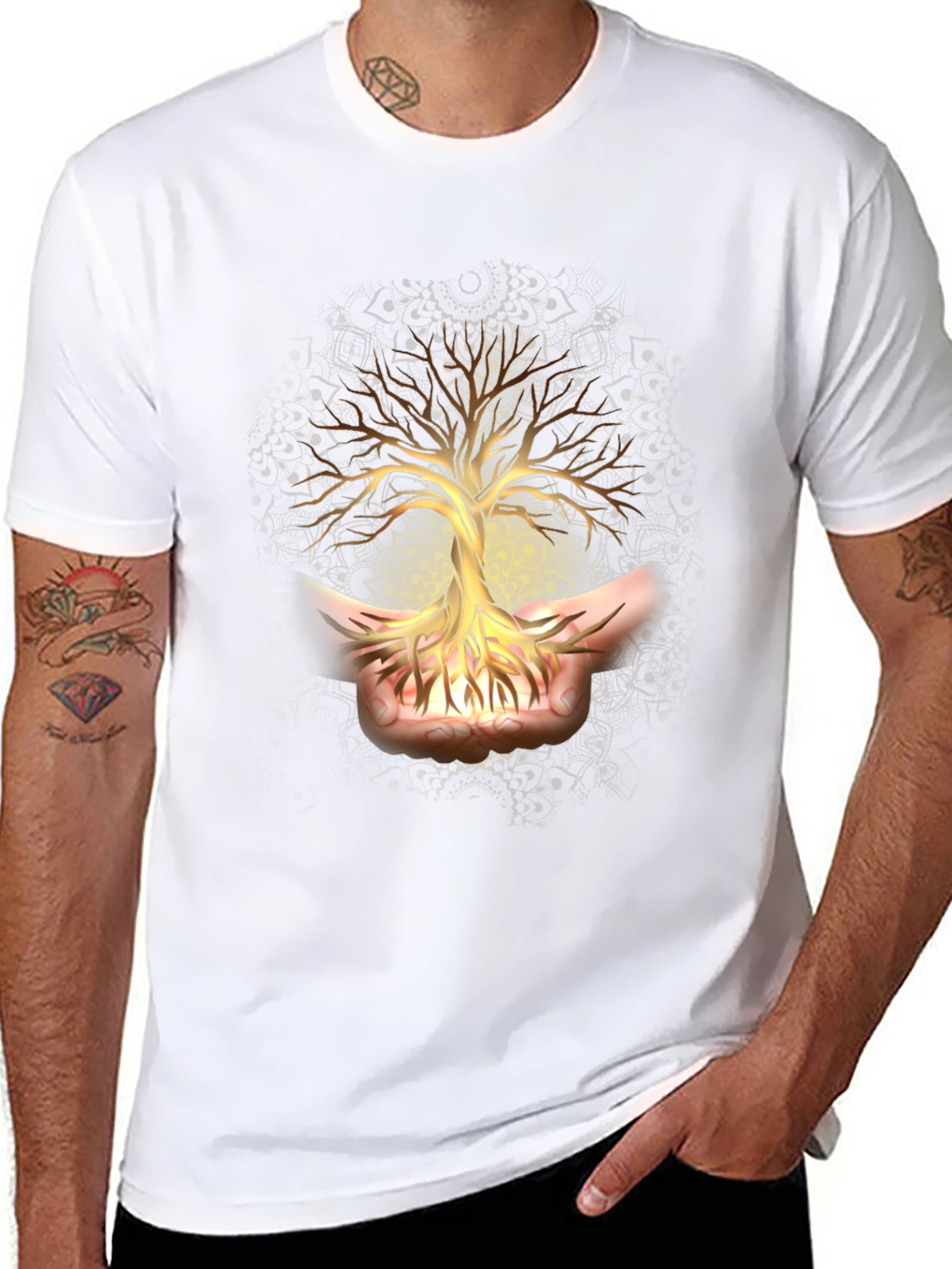 Tree of Life Graphic Tee - Black Cotton Shirt