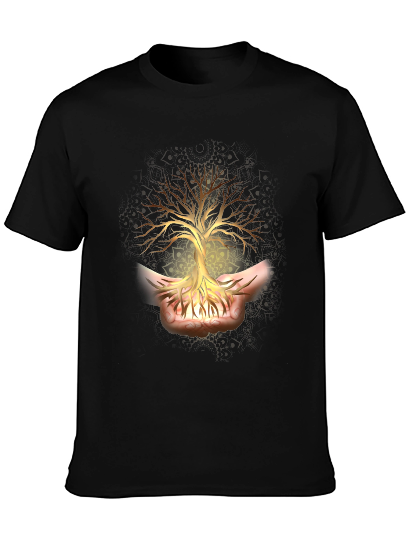 Tree of Life Graphic Tee - Black Cotton Shirt
