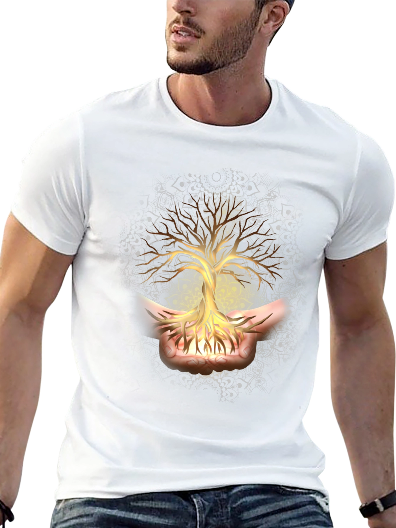 Tree of Life Graphic Tee - Black Cotton Shirt