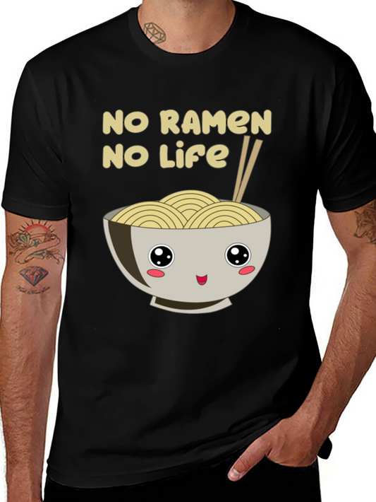 No Ramen No Life Black T-Shirt
