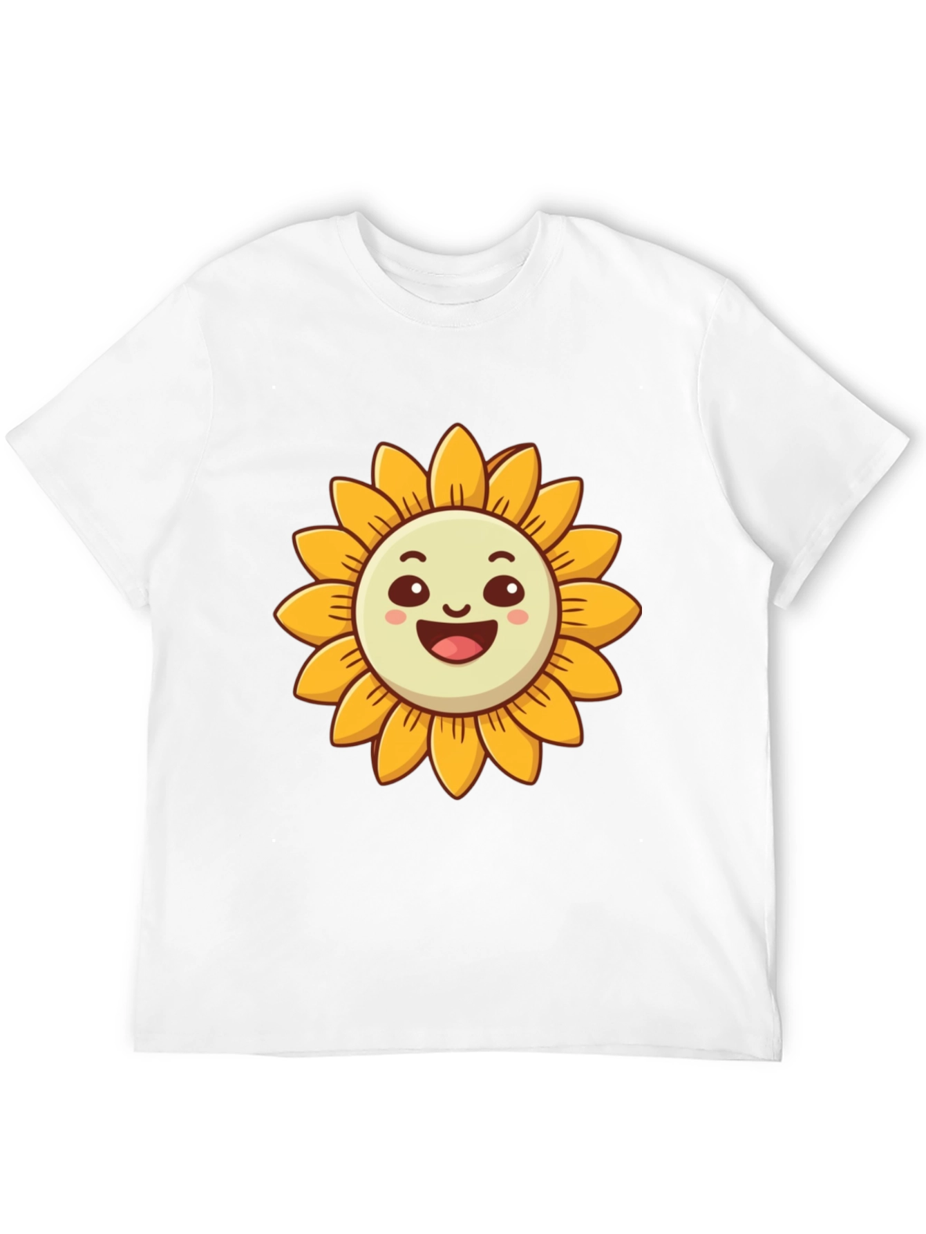 Cheerful Sunflower Graphic Tee - Black