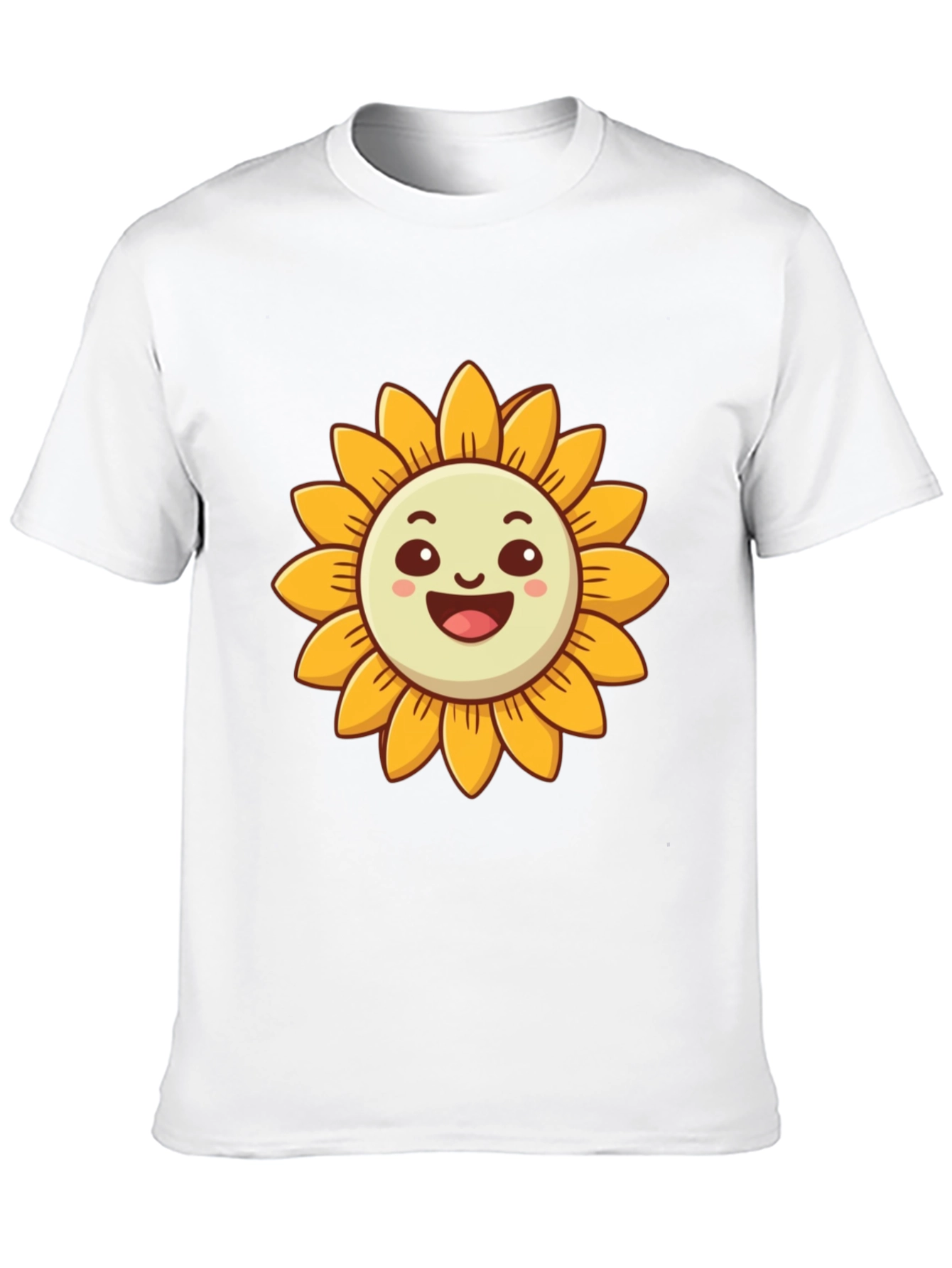 Cheerful Sunflower Graphic Tee - Black