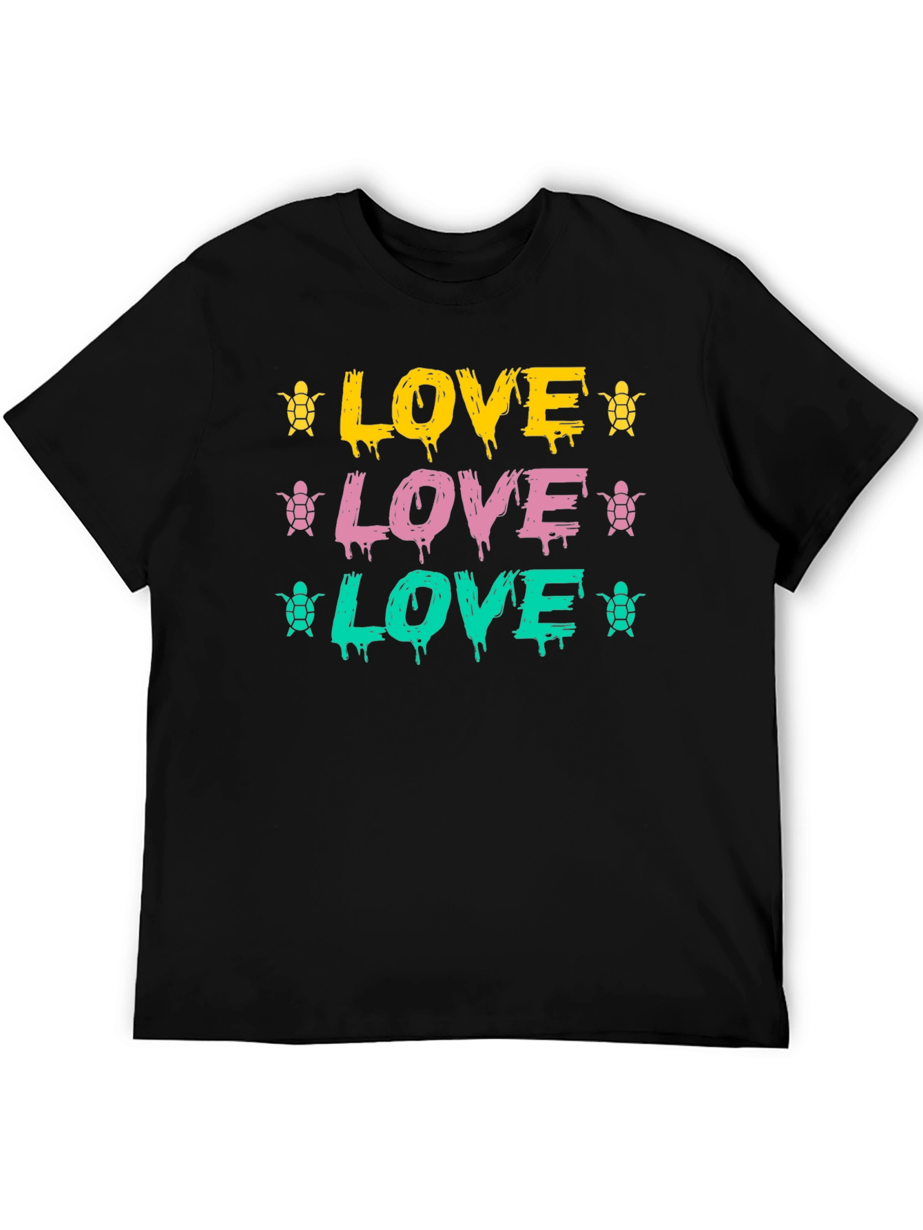 Love Turtles Graphic Tee - Black