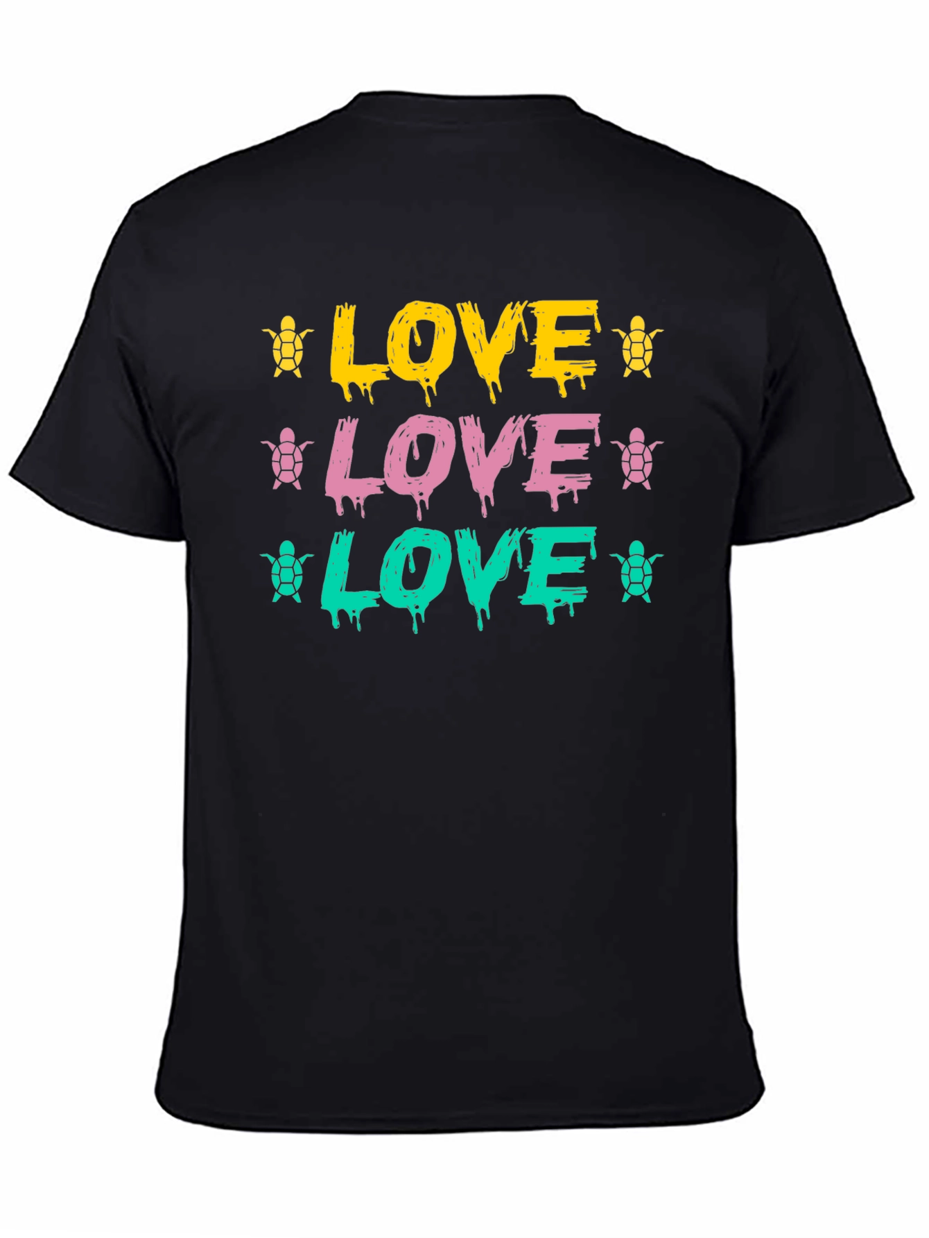 Love Turtles Graphic Tee - Black