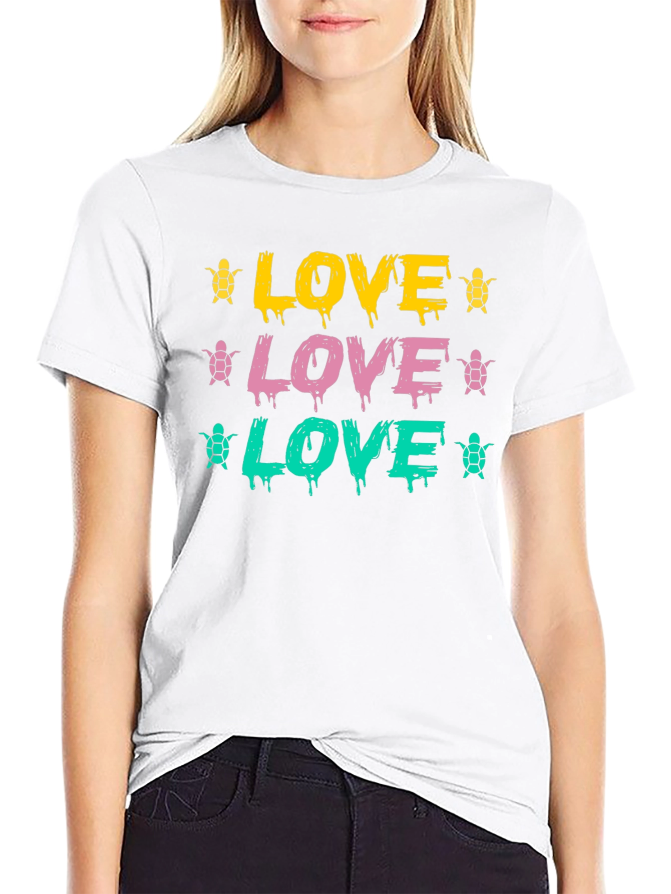 Love Turtles Graphic Tee - Black